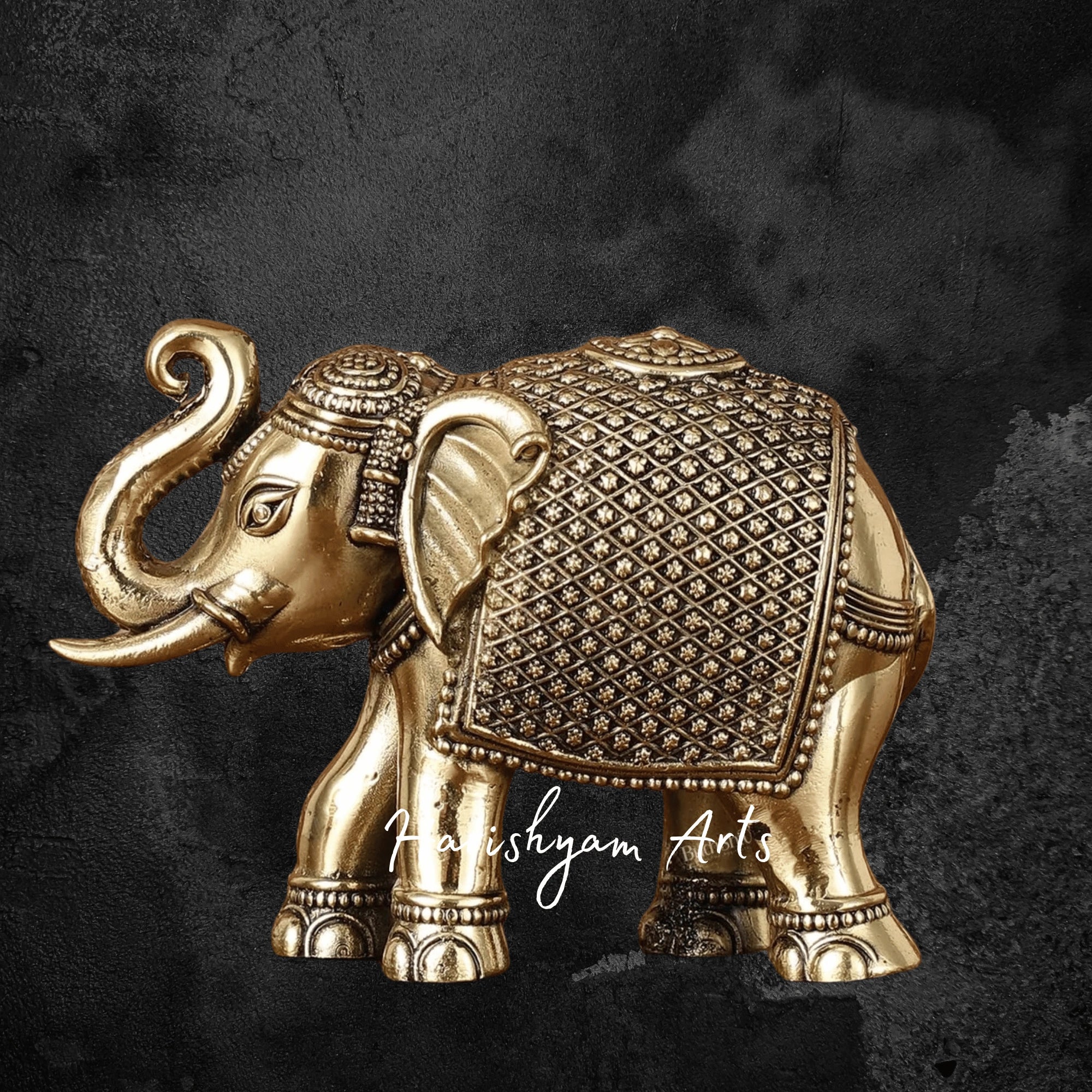 3" Artisan Crafted Pure Brass Elephant Showpiece with Fine Detailing