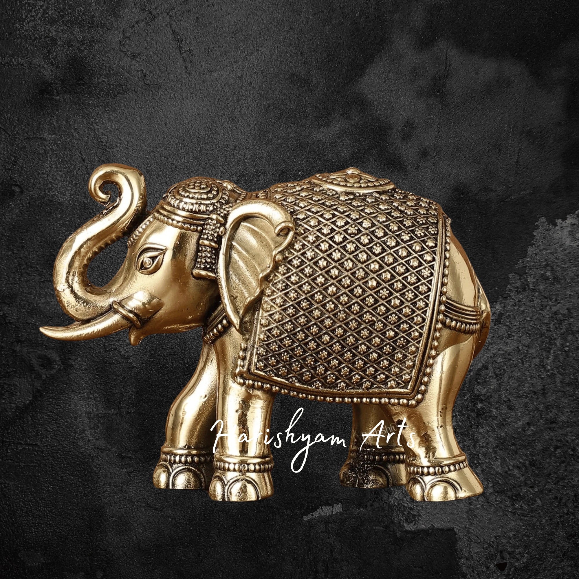 3" Artisan Crafted Pure Brass Elephant Showpiece with Fine Detailing