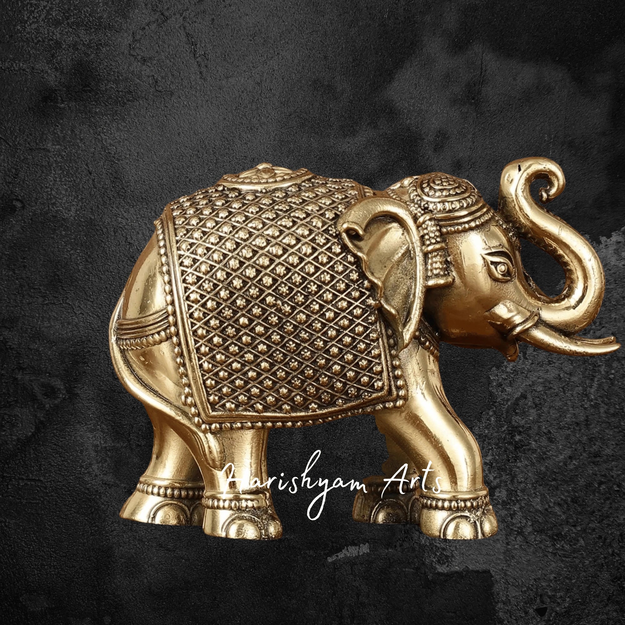 3" Artisan Crafted Pure Brass Elephant Showpiece with Fine Detailing