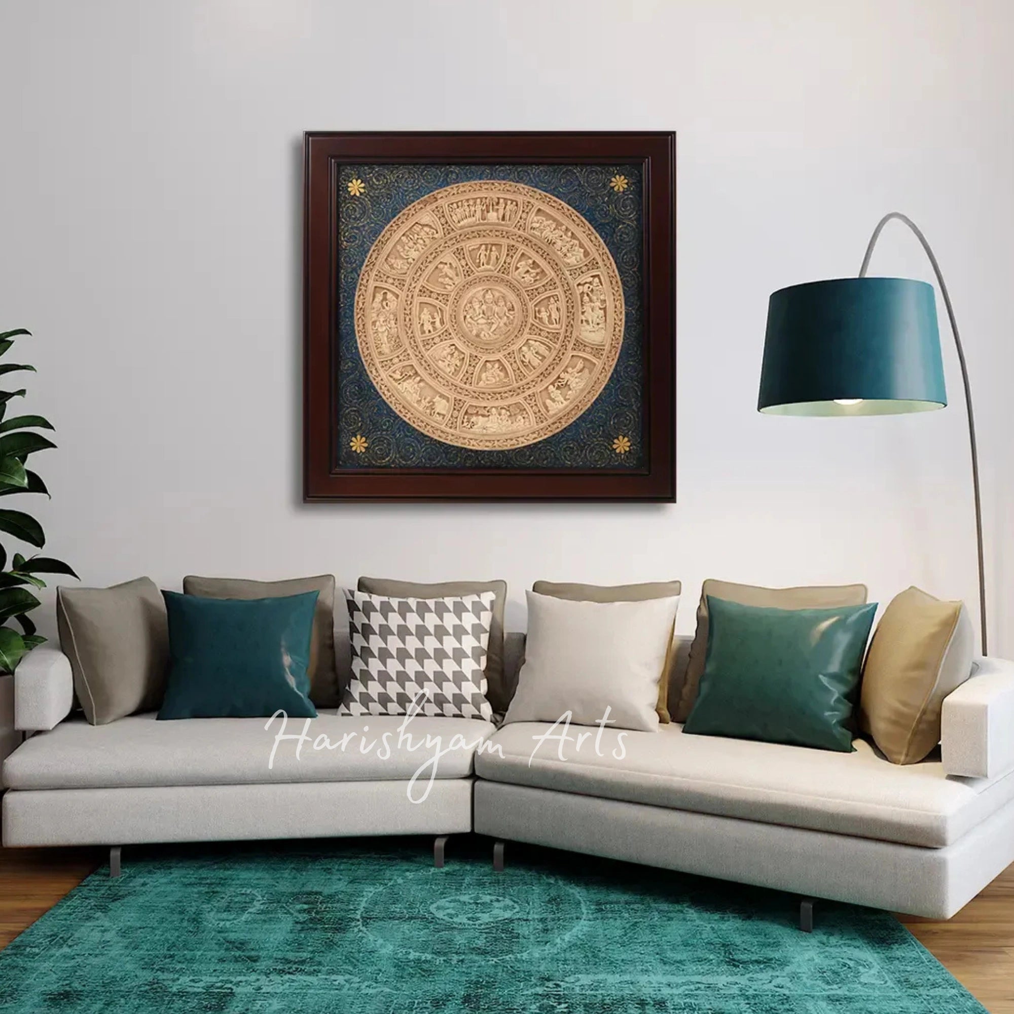 42" Divine Ganesha Forms Wall Decor in Wood and Resin Framed Artwork