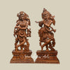 42" Elegant Wooden Radha Krishna Murti for Home Temple and Decor
