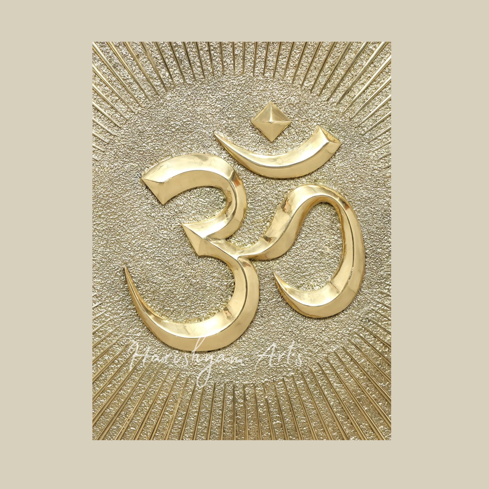 42" Large Round Brass Om Aum Symbol Wall Decor for Spiritual and Home Interiors