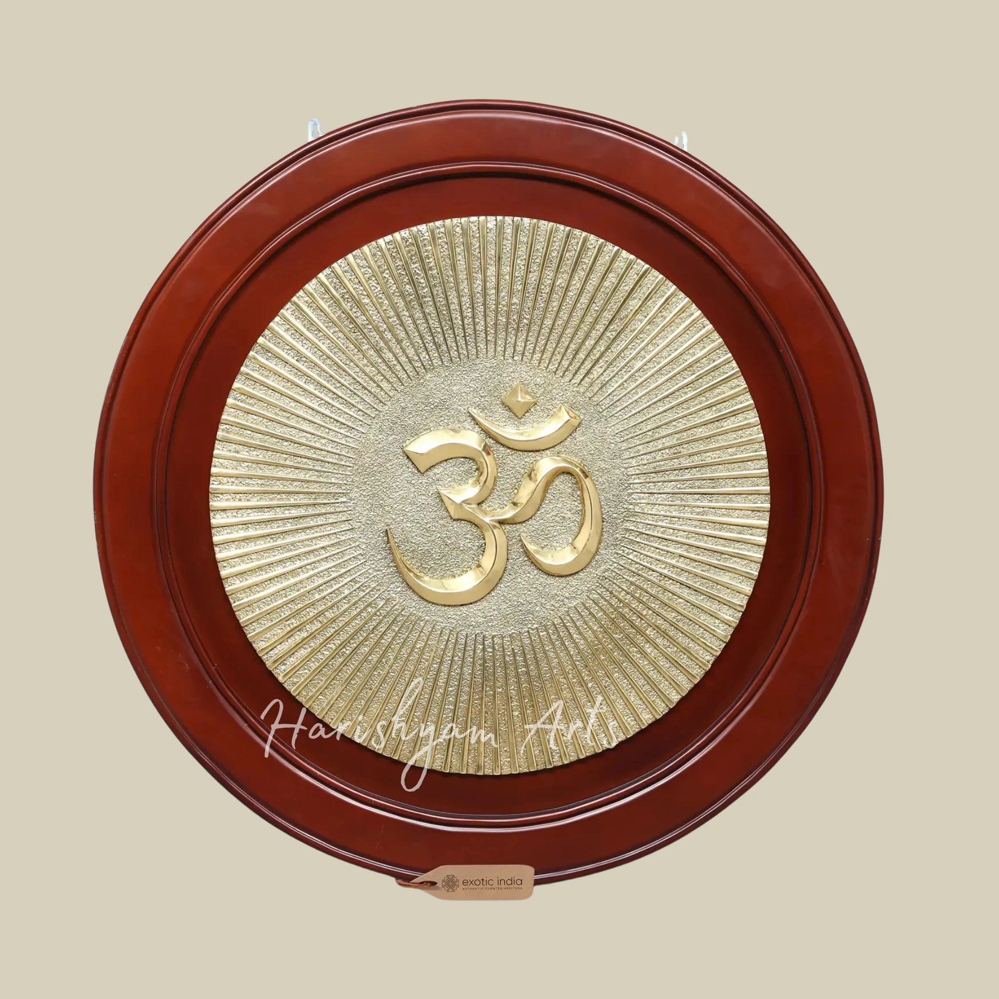 42" Large Round Brass Om Aum Symbol Wall Decor for Spiritual and Home Interiors