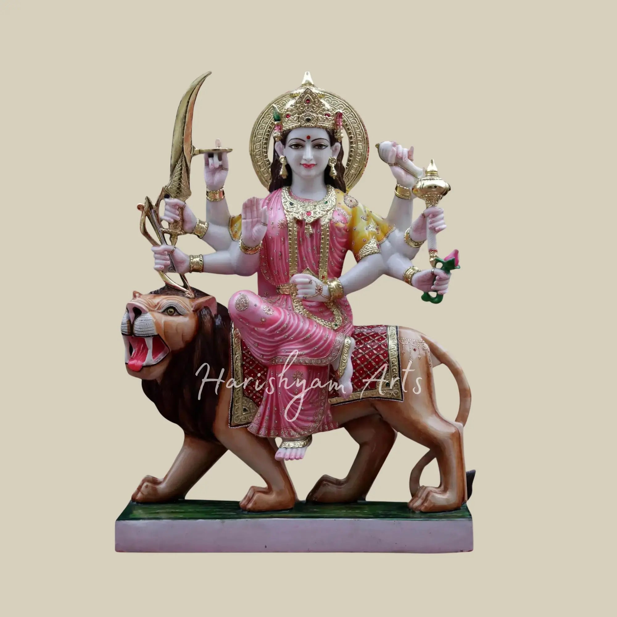 42" Large Marble Durga idol