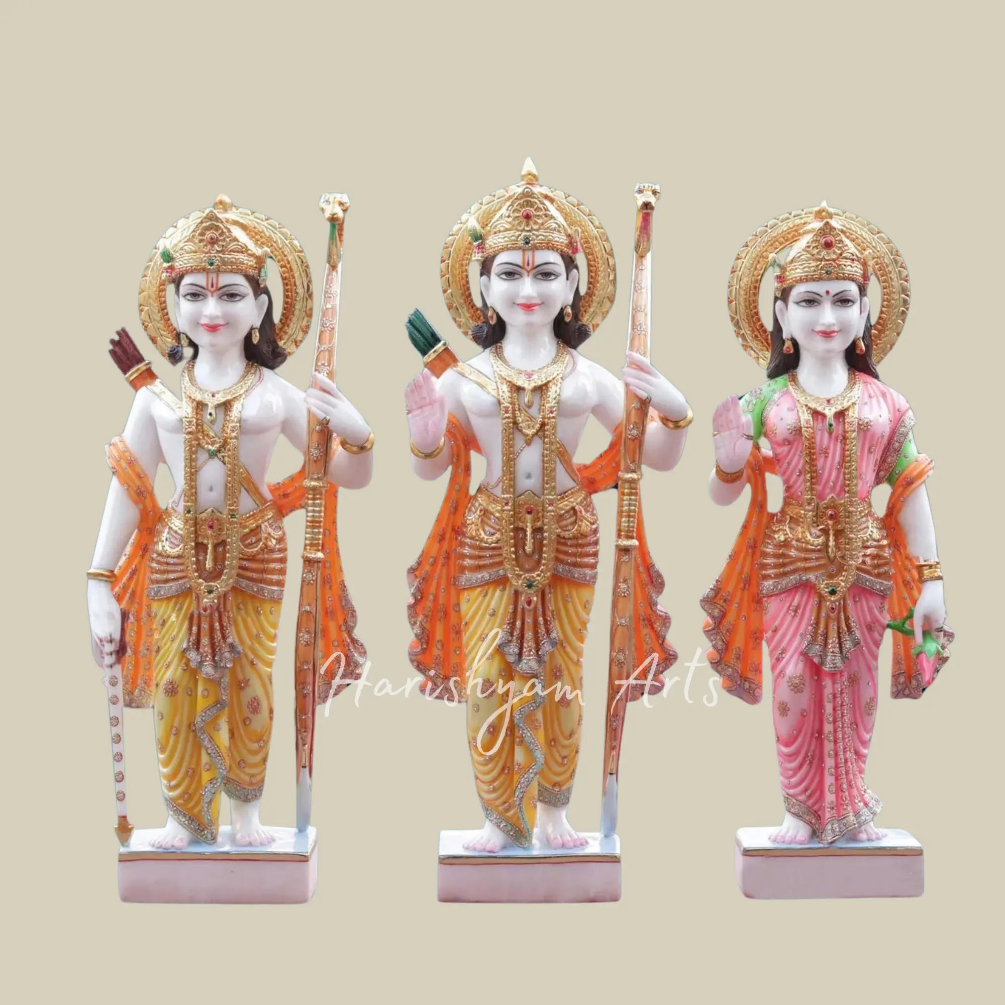 42 inches Marble Sita Ram Darbar Statue 1