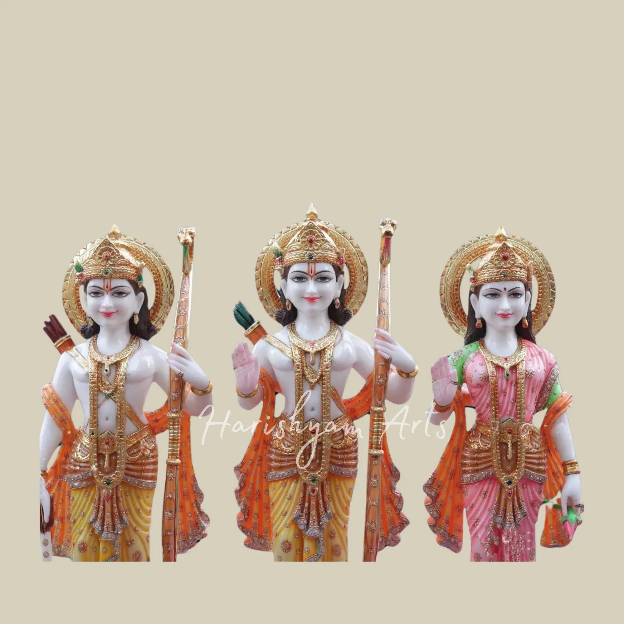 42 inches Marble Sita Ram Darbar Statue2