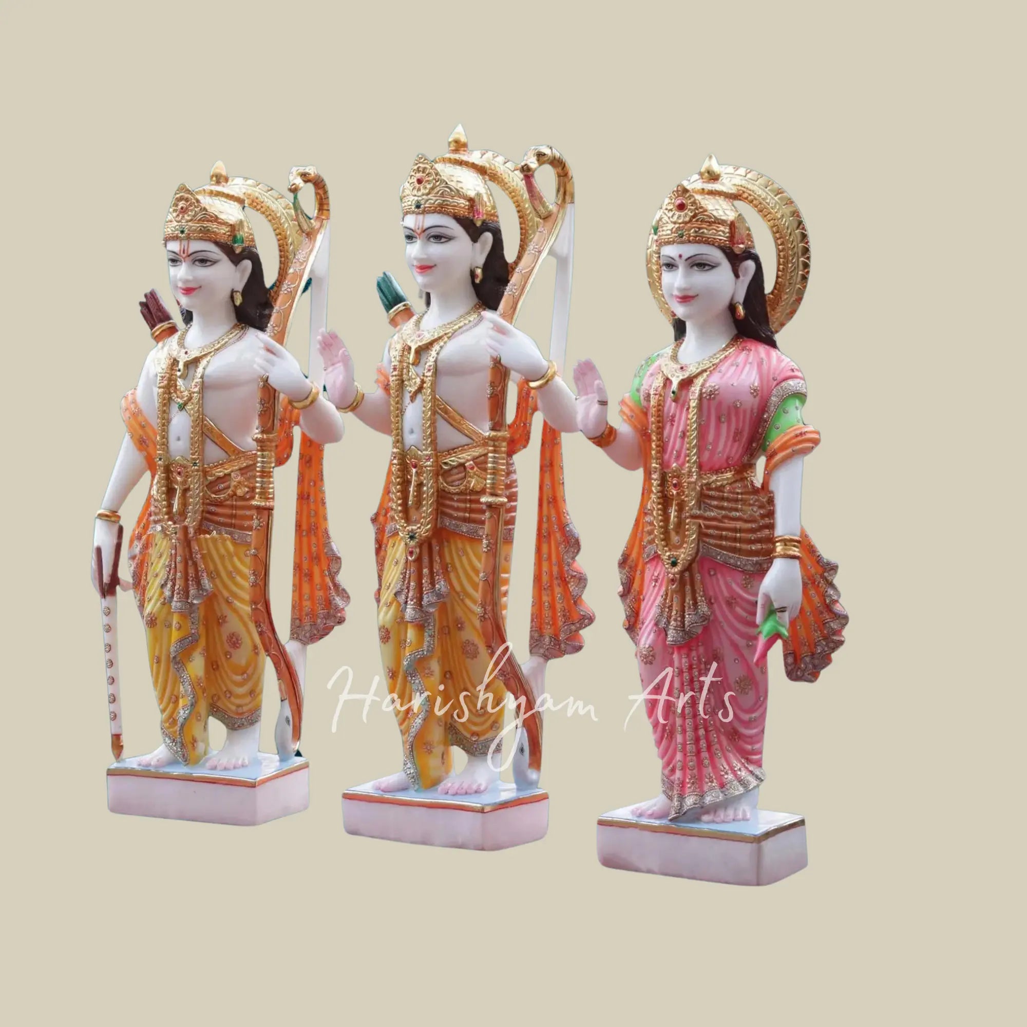 42 inches Marble Sita Ram Darbar Statue 3