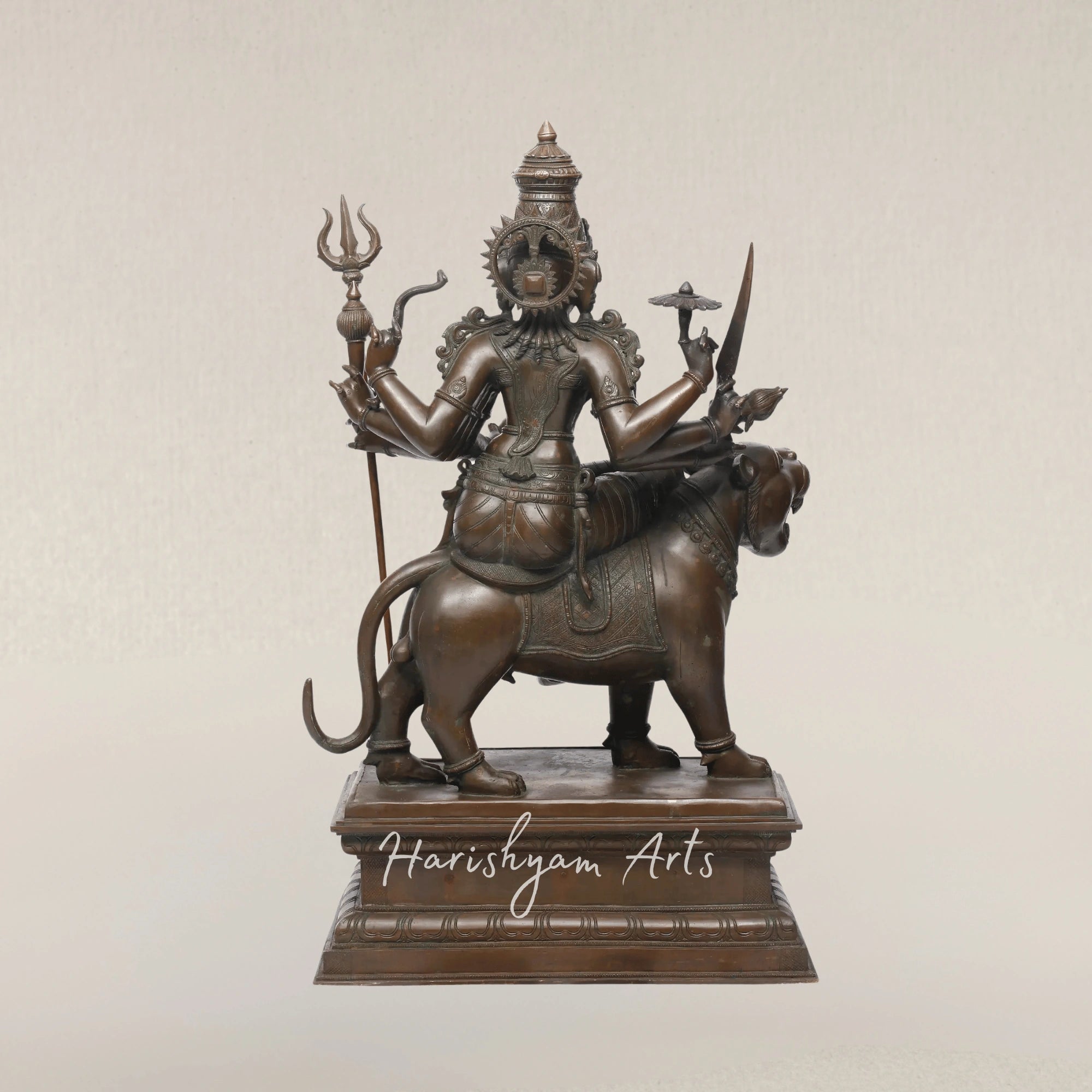 44" Majestic Goddess Durga Large Panchaloha Bronze Divine Power Sculpture
