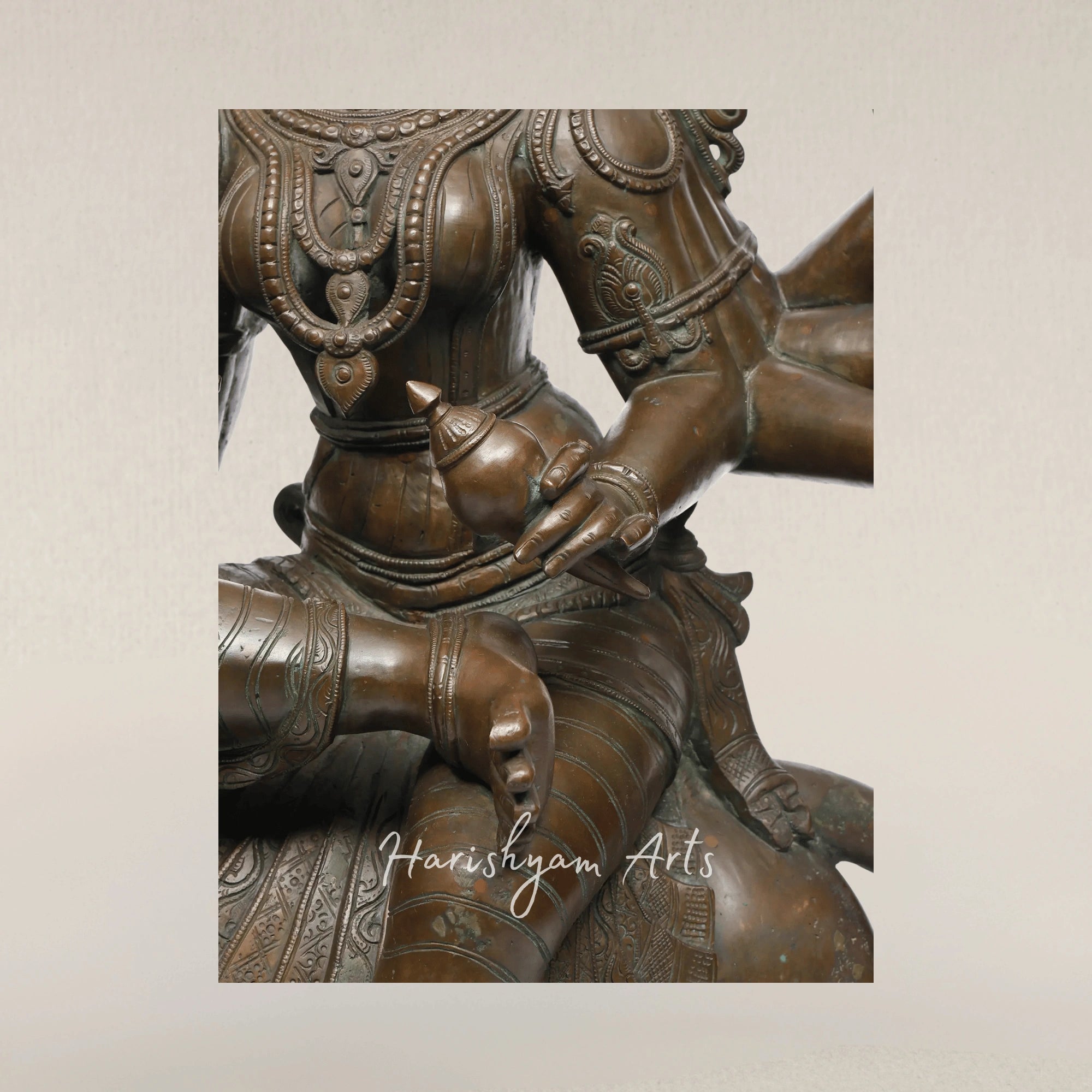 44" Majestic Goddess Durga Large Panchaloha Bronze Divine Power Sculpture