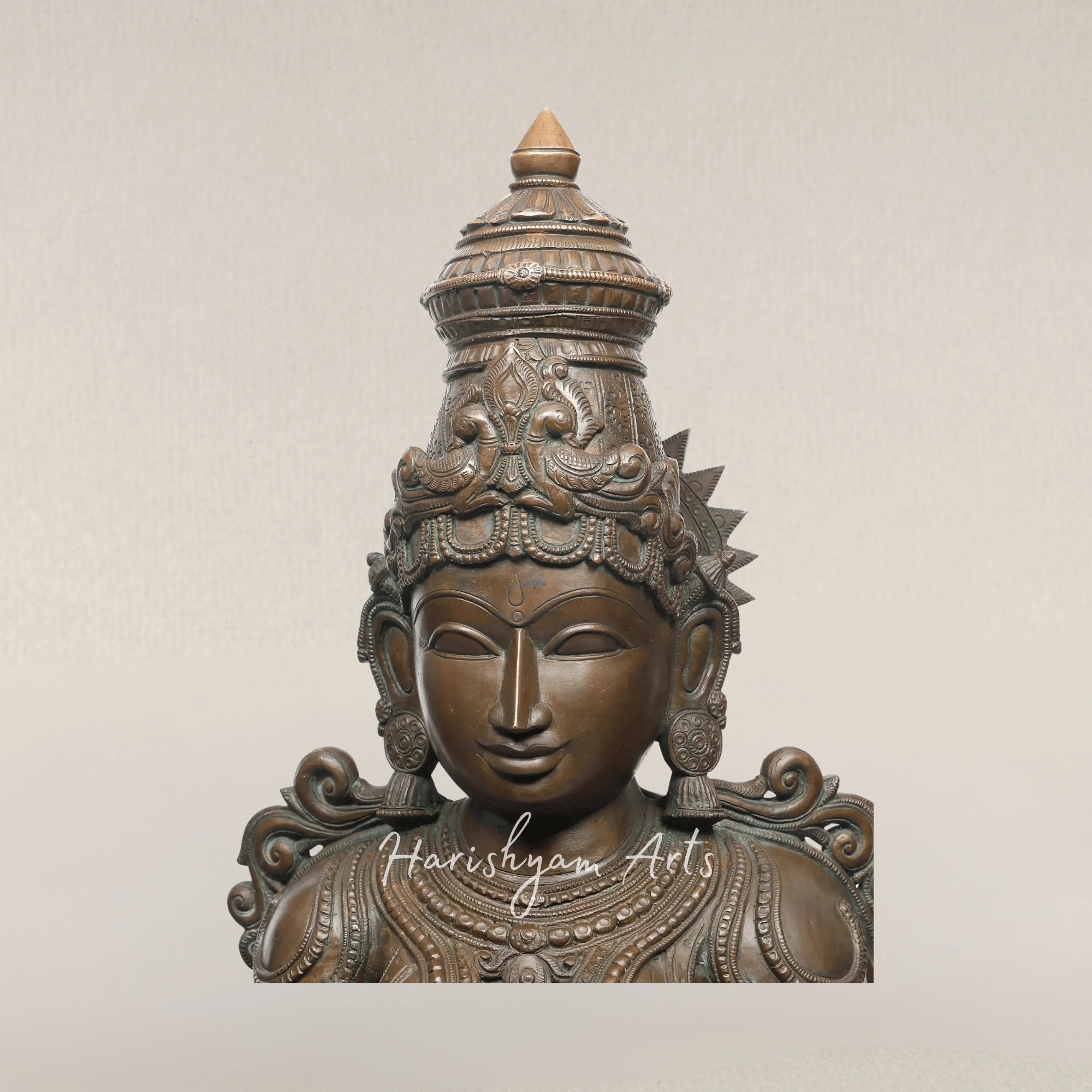 44" Majestic Goddess Durga Large Panchaloha Bronze Divine Power Sculpture