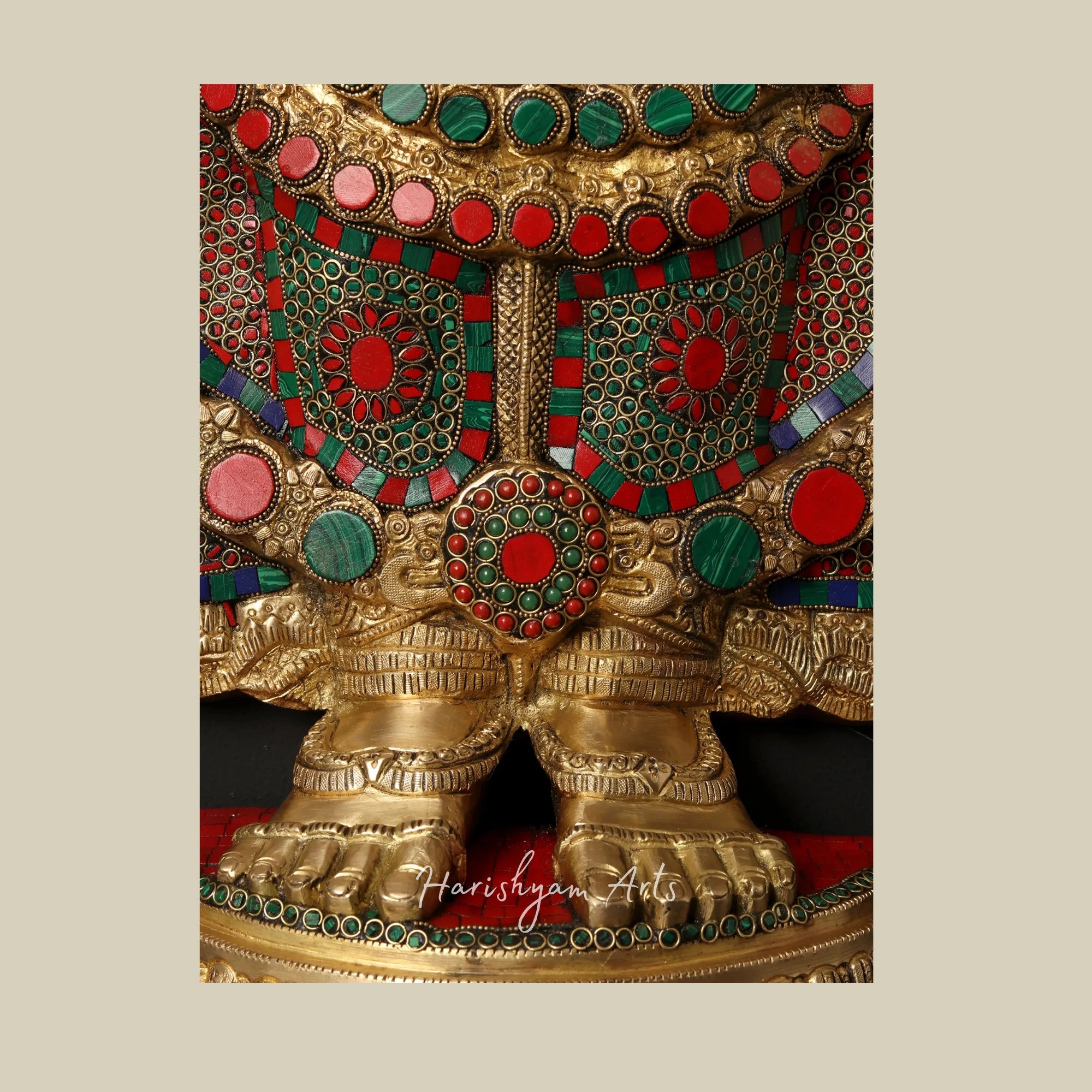 46" Brass Lord Venkateshwara as Balaji Statue with Exquisite Inlay Detailing