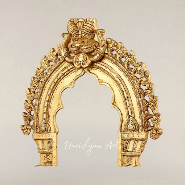 Handcrafted Brass Prabhavali Arch for Idol Display