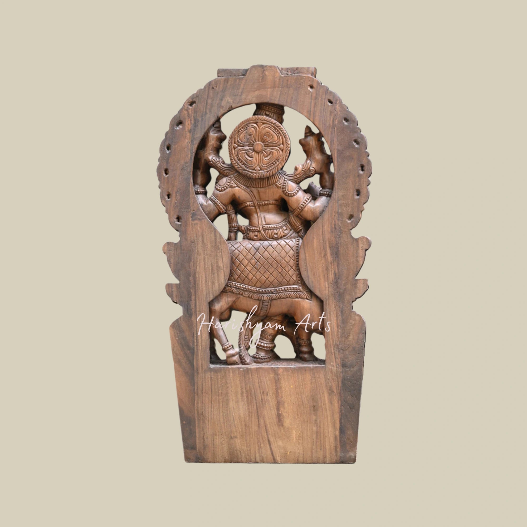 48.5 Krishna Playing Flute with Cow Handcrafted Sculpture with Intricate Krishna Statue Carvings2