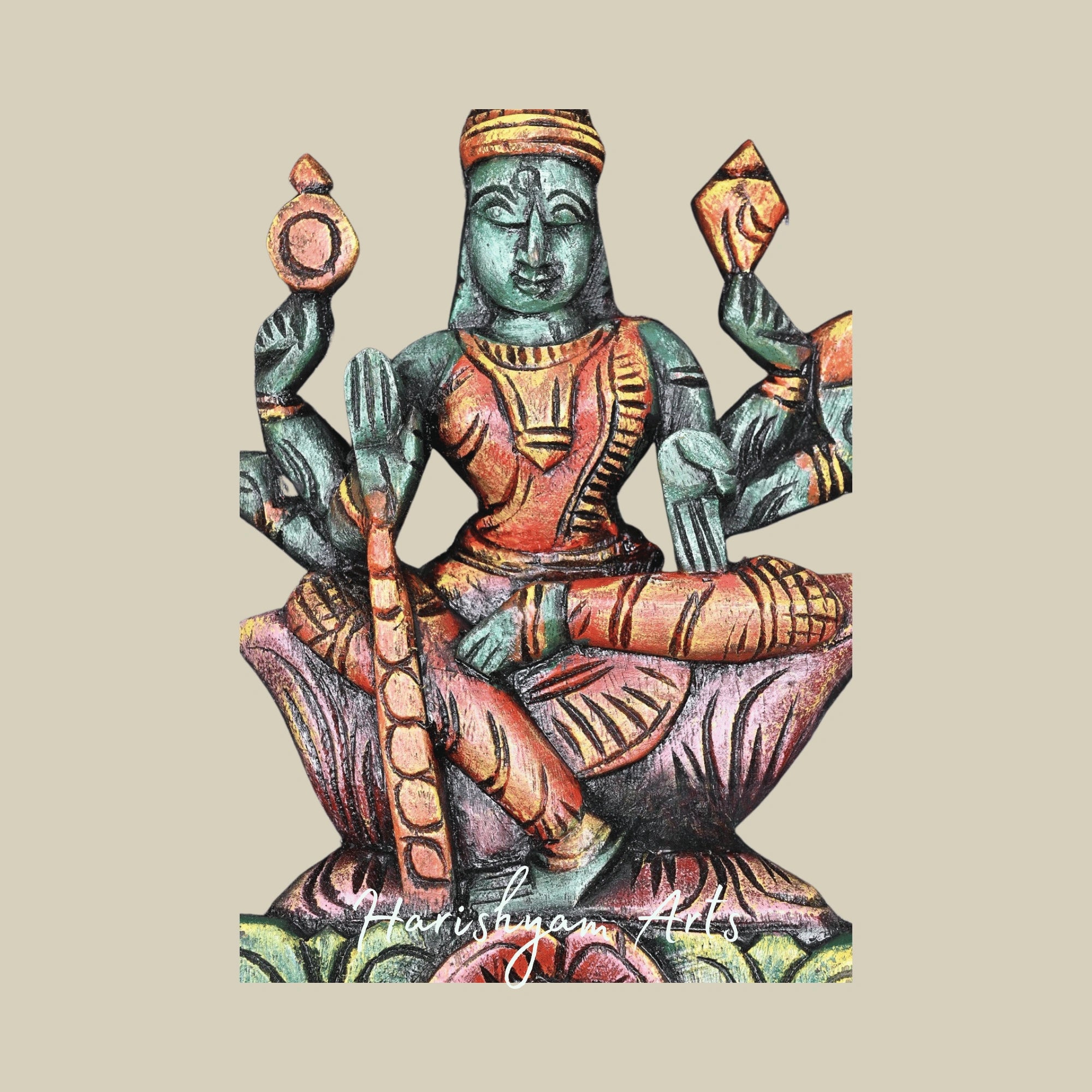 48" Asta Lakshmi Divine Wooden Panel – Eight Goddess Carving | Traditional Prosperity Wall Art