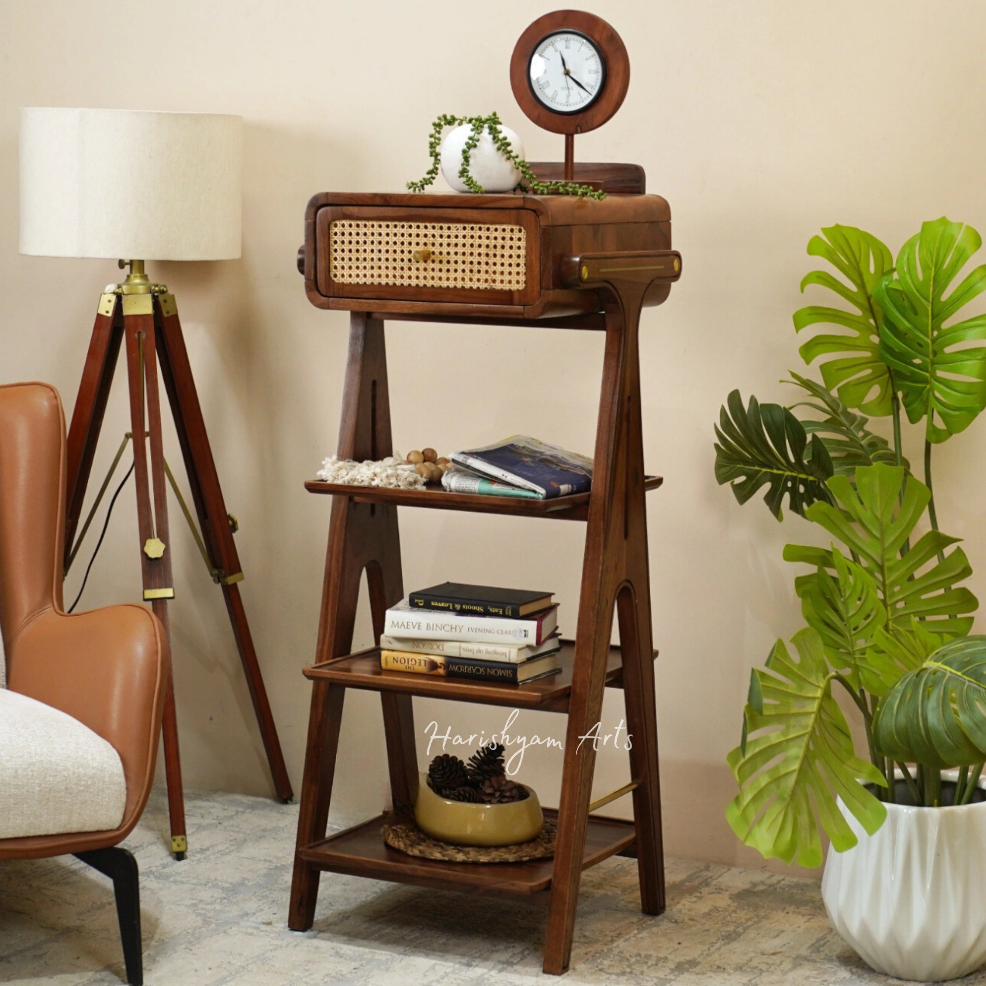 48" Classic Oak Wooden Bookshelf