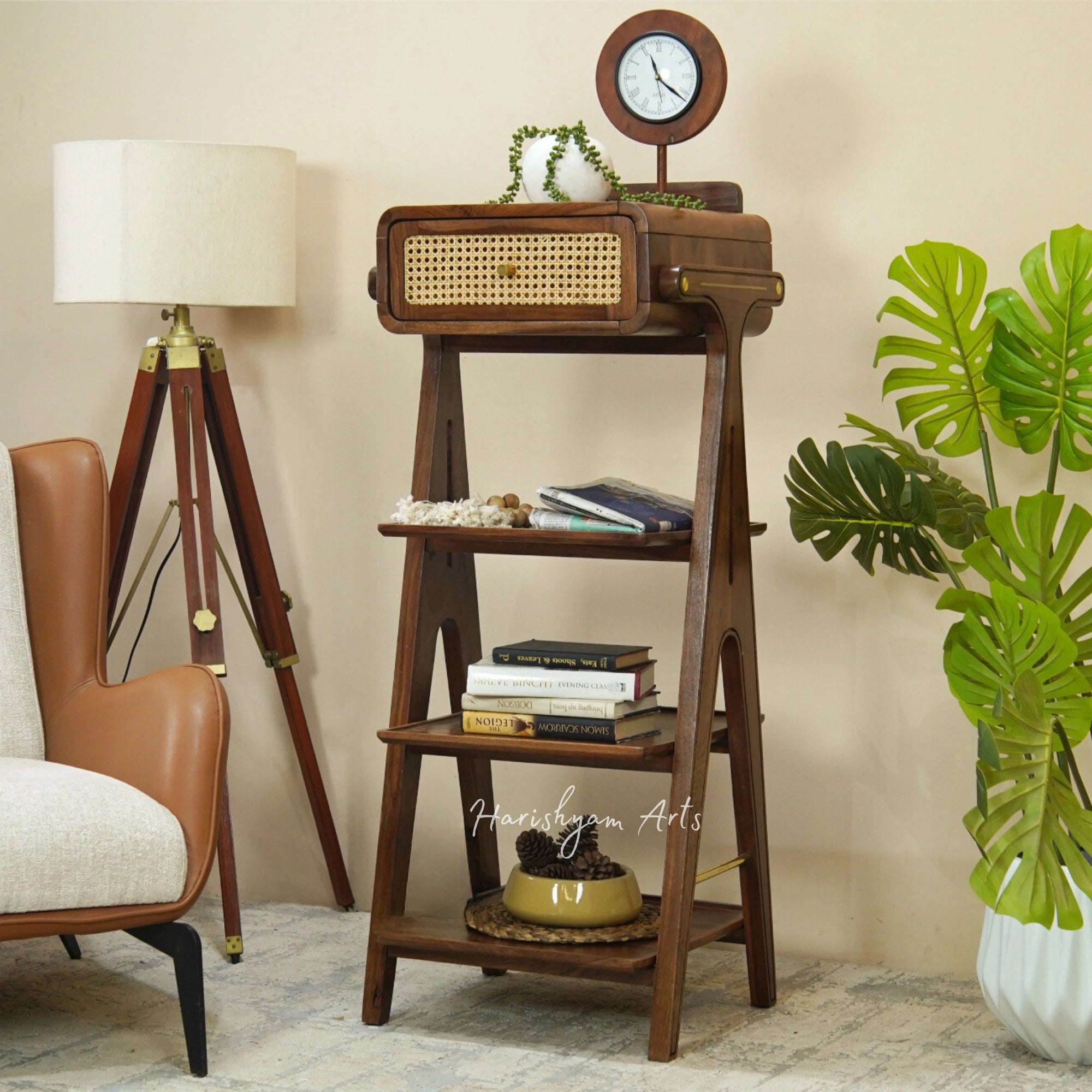 48" Classic Oak Wooden Bookshelf