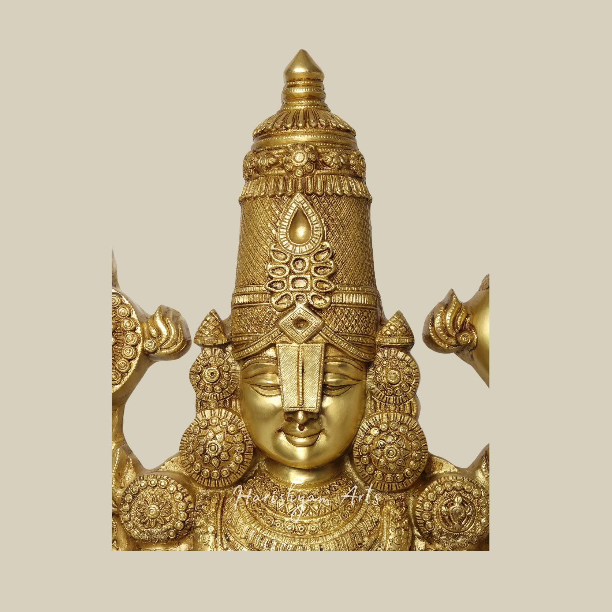 48" Large Standing Brass Tirupati Balaji Venkateshvara Statue for Home and Temple Pooja