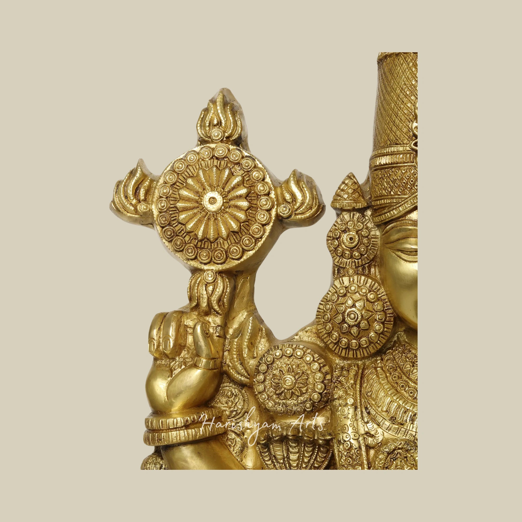 48" Large Standing Brass Tirupati Balaji Venkateshvara Statue for Home and Temple Pooja