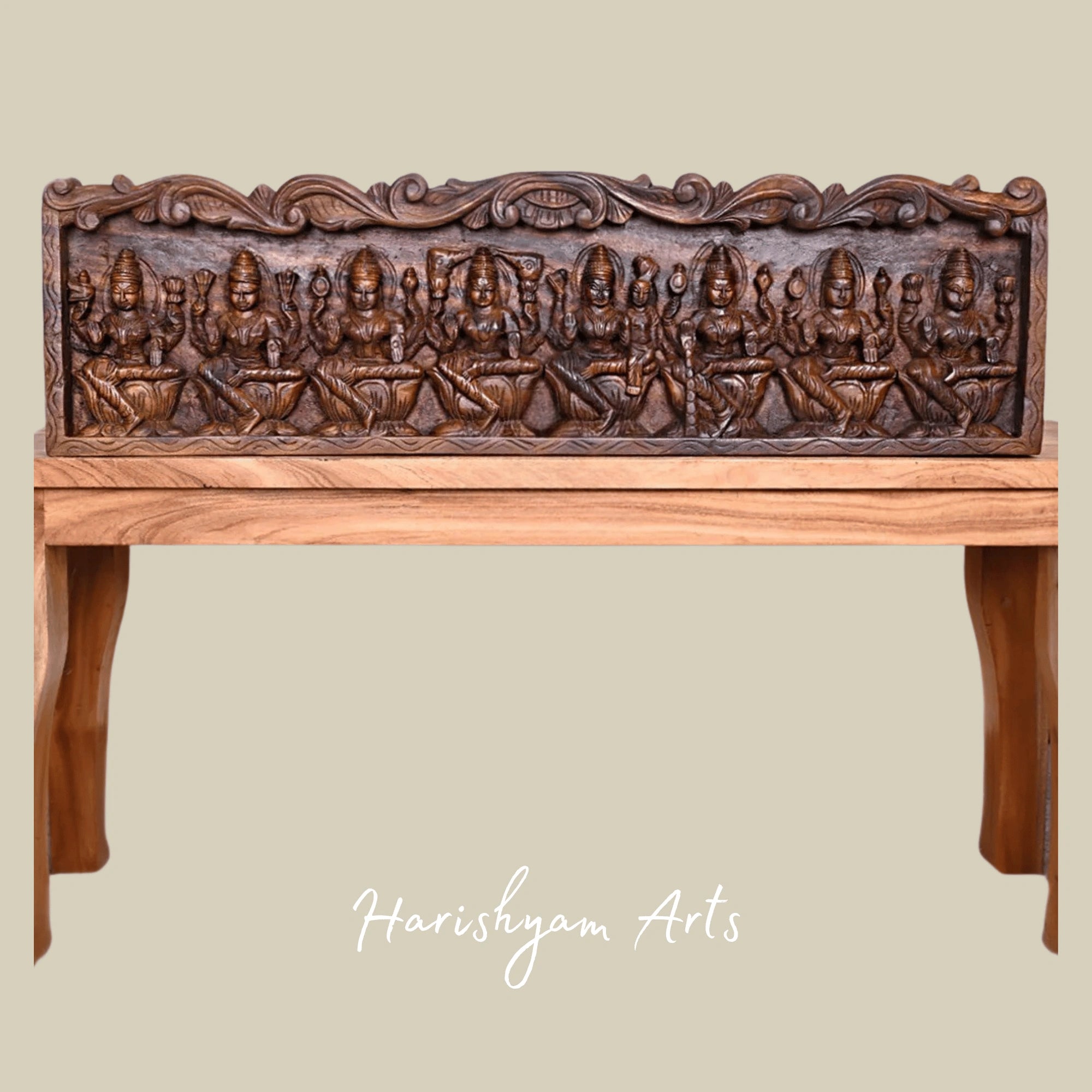 48" Maha Vishnu with Mahalakshmi, Naradhar, Krishna & Hanuman Horizontal Panel