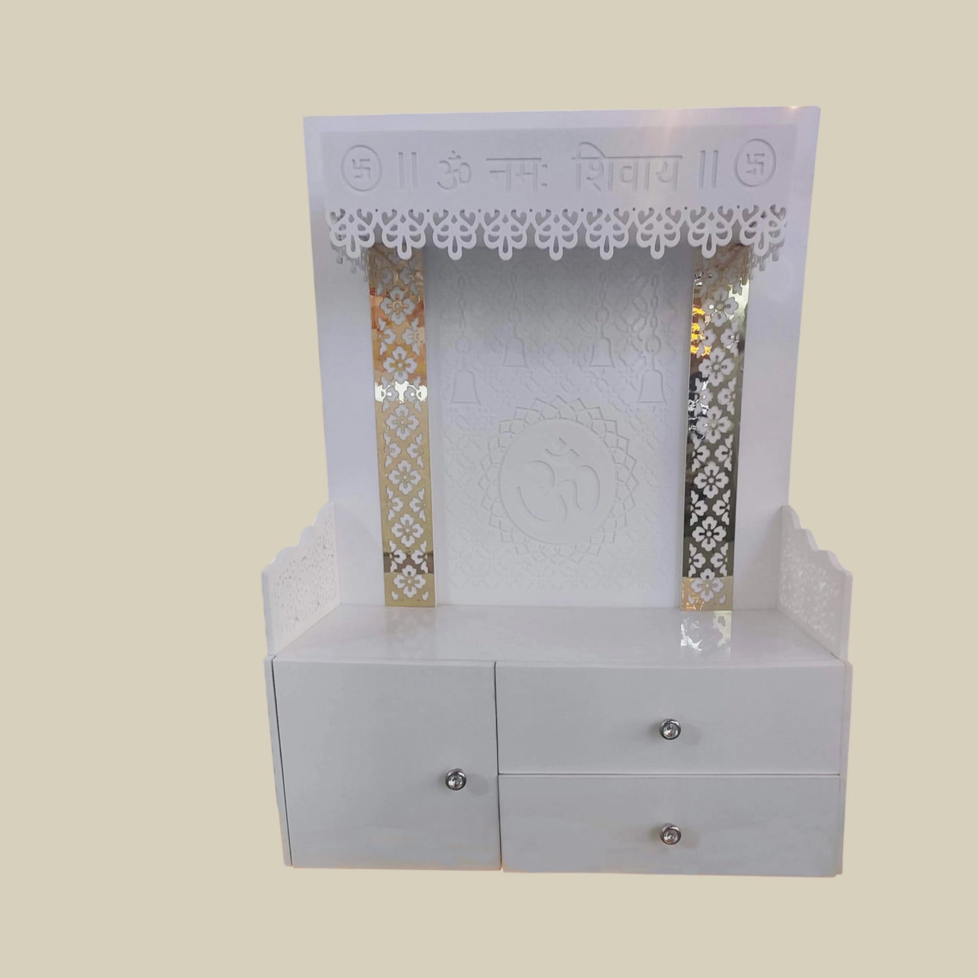 48" Compact Corian Mandir for Apartments3