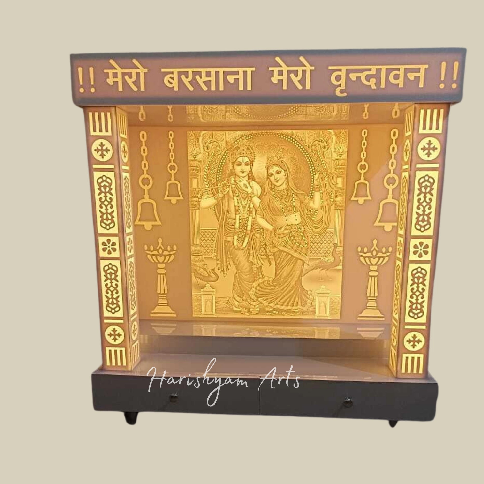 48" Radha Krishna Corian Temple with Lighting Options10