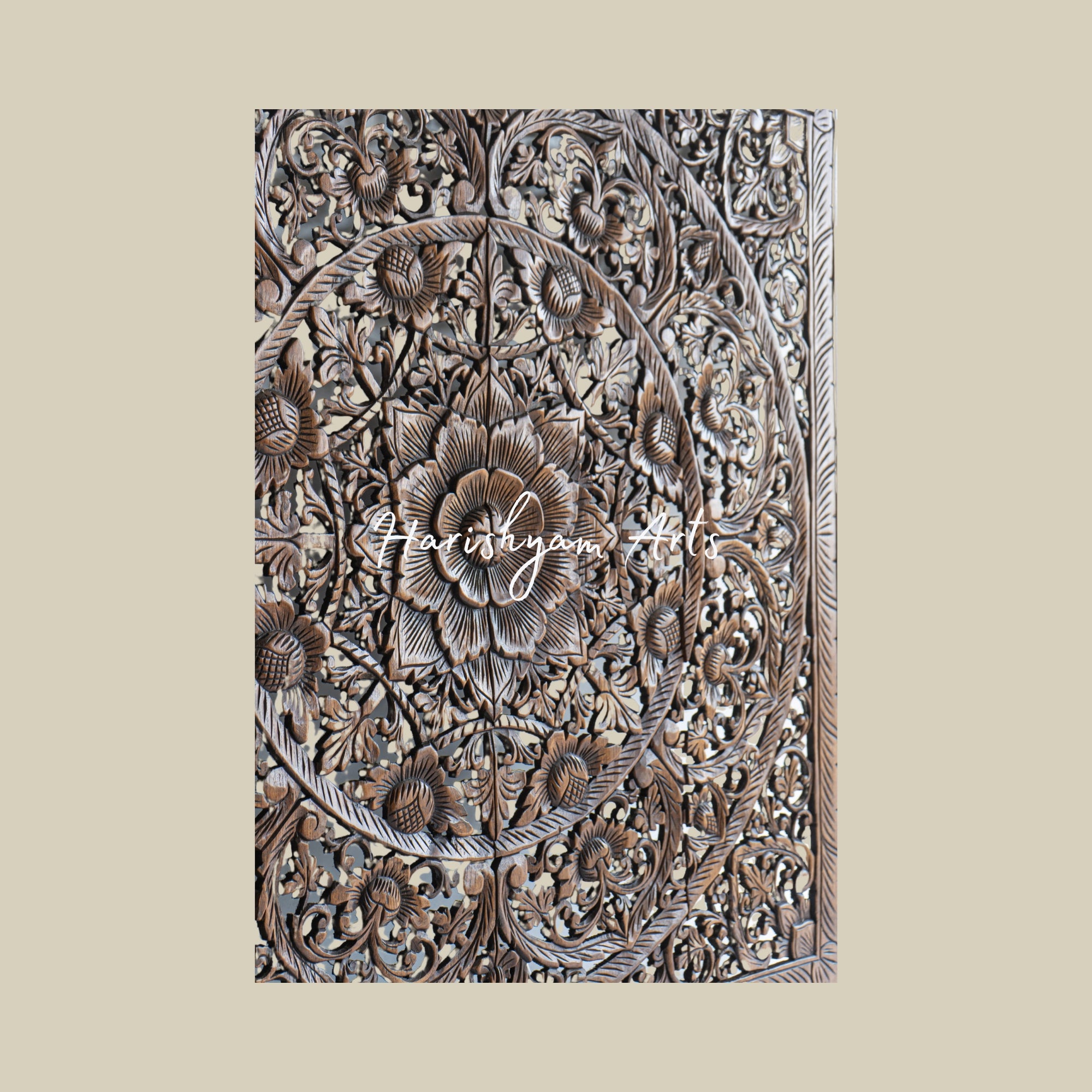 48" Unique Carved Wood Wall Art Panel3