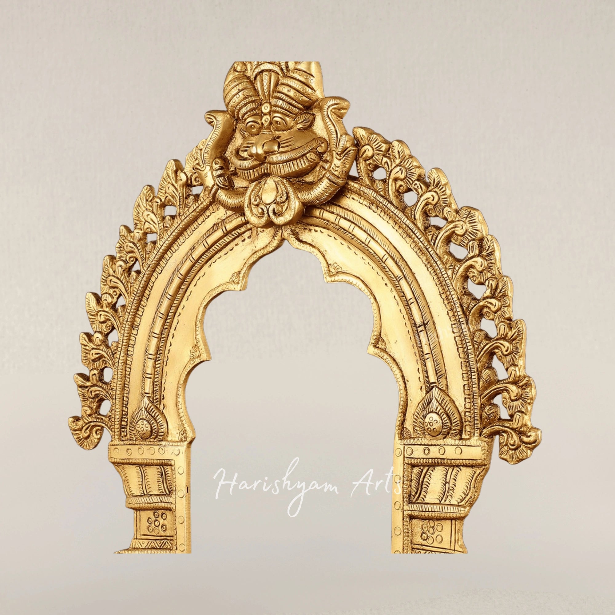 Handcrafted Brass Prabhavali Arch for Idol Display