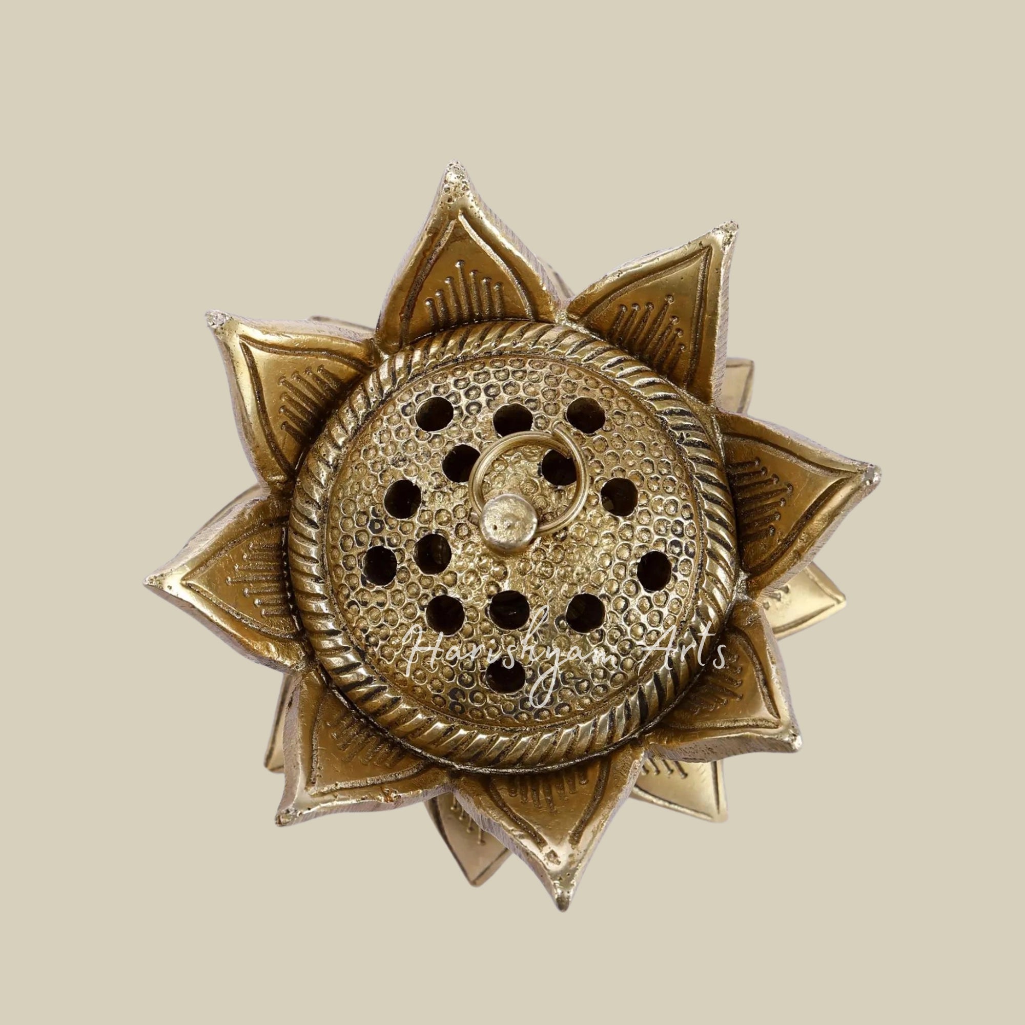 4" Brass Lotus Design Dhoop Dani1