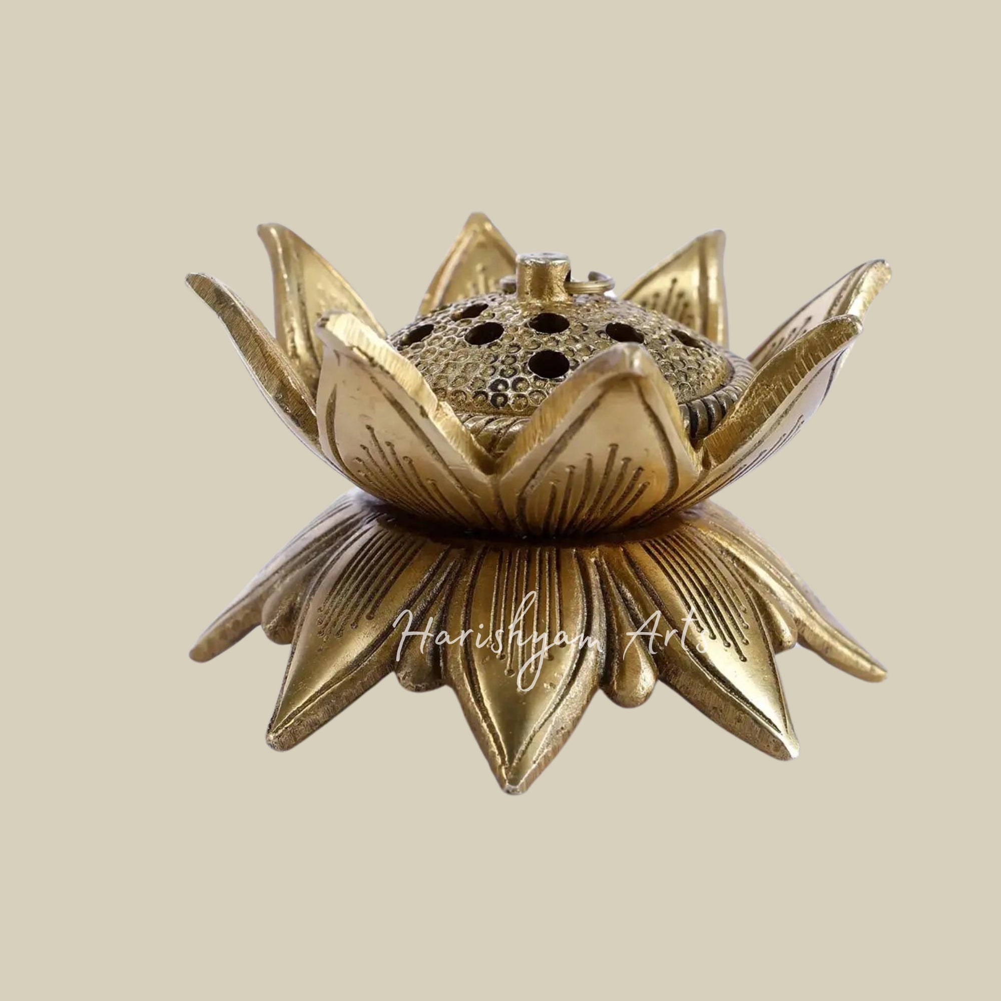 4" Brass Lotus Design Dhoop Dani4