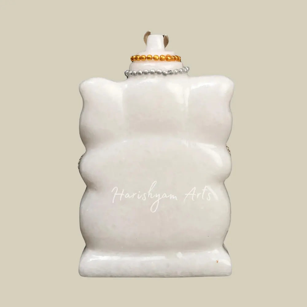 4" Small Ganesha in White Marble Statue