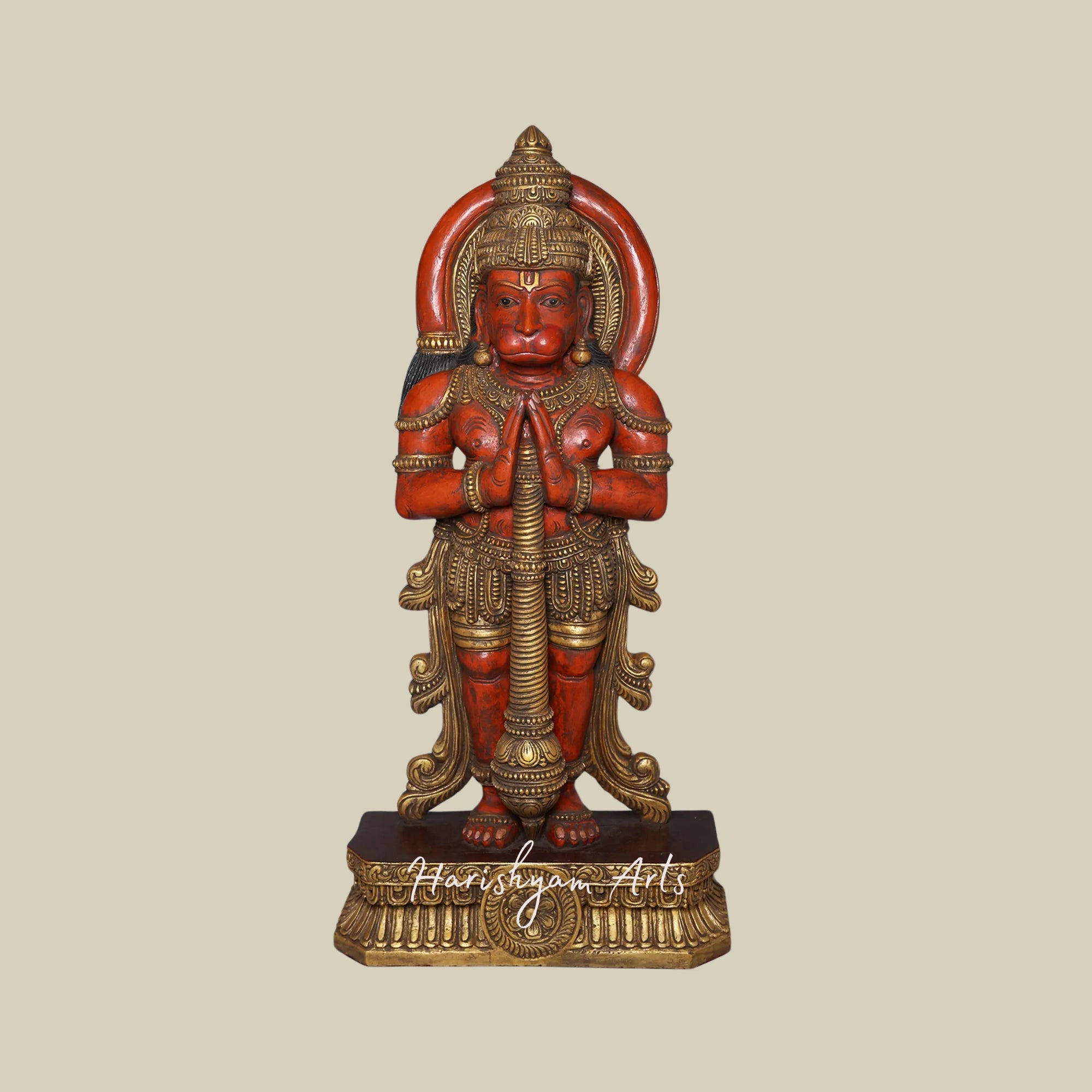 50" Unique wooden Hanuman sculpture