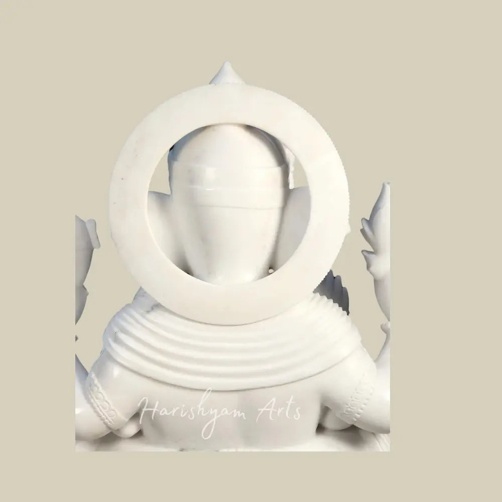 51" Super Large Lord Ganapati in White Marble Statue