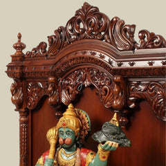 52 Wooden Designer Puja Temple with Double Drawer