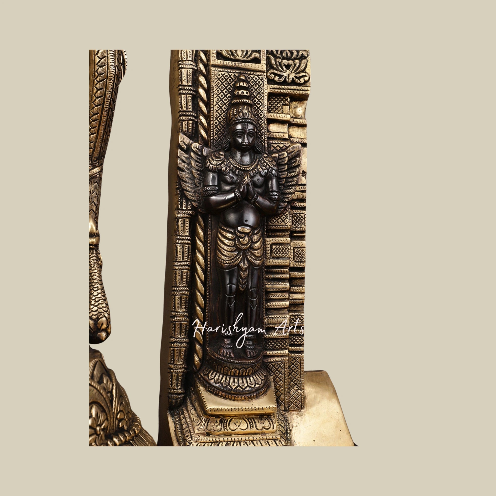 53" Large Brass Ayodhya Ram Lalla Idol in Black Finish for Mandir3