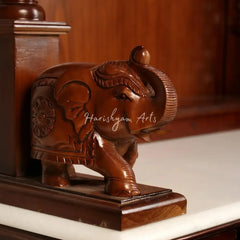 54" Teak Wooden Puja Mandir with Drawers