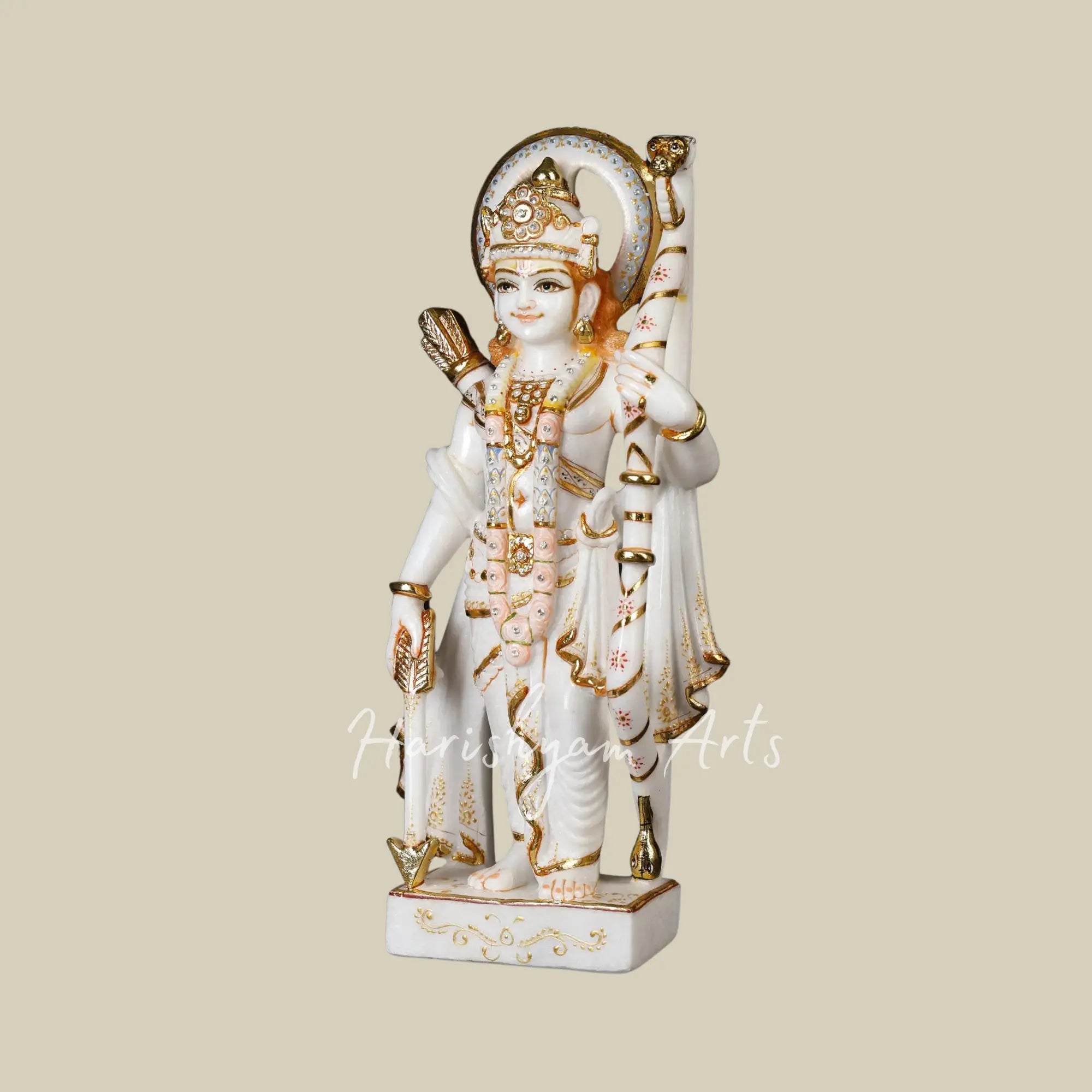 12 inches Marble Ram Parivar Moorti