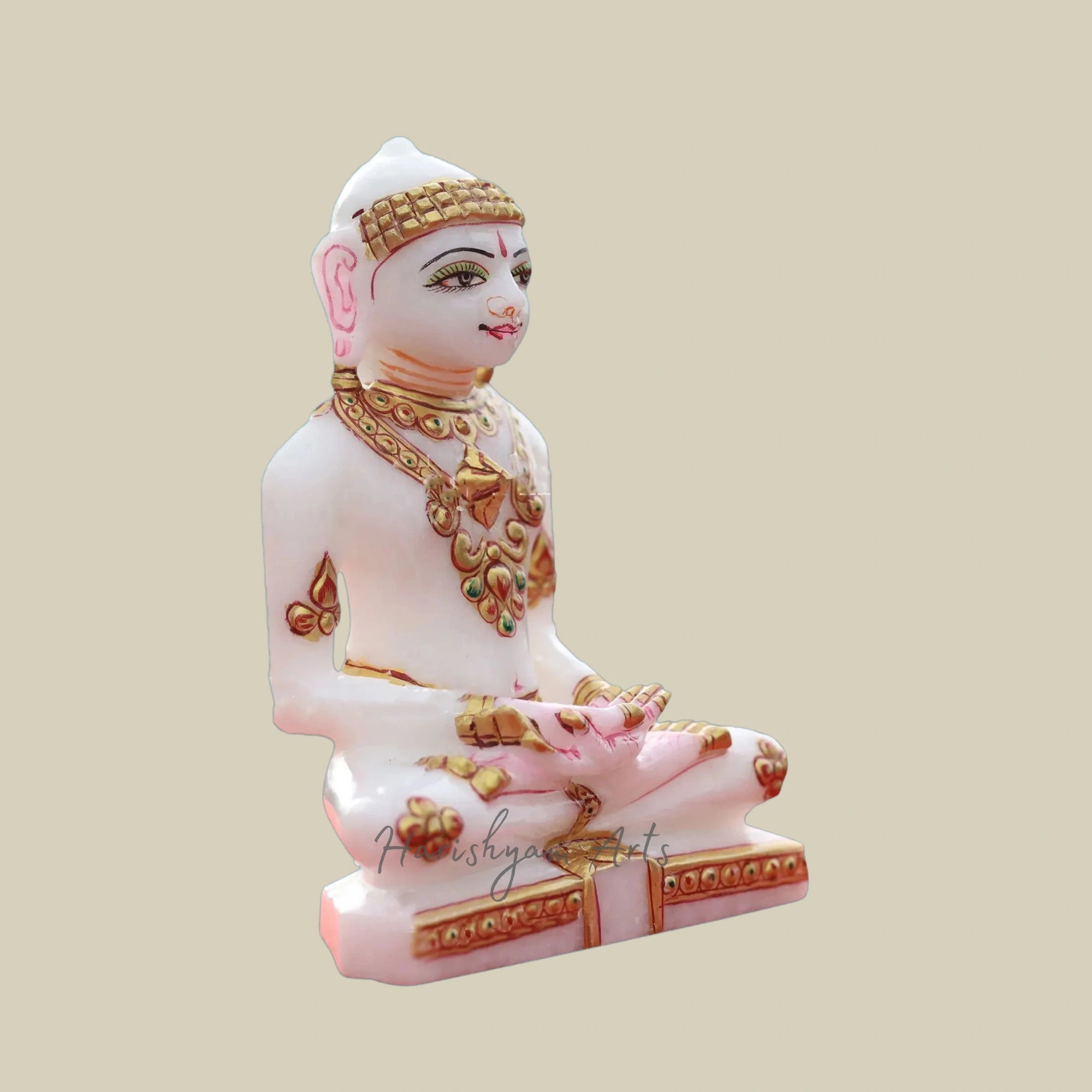 5" Hand-Carved Marble Mahavir Swami Idol for Jain Temple2