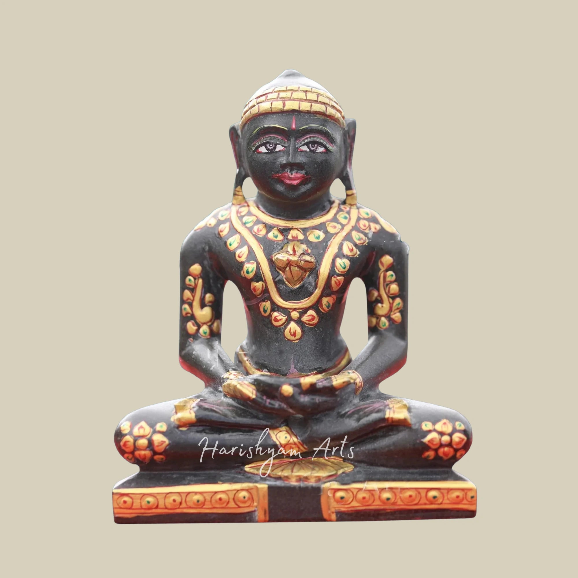 5" Jain God Mahavir Idol in Meditative Pose for Home and Temple