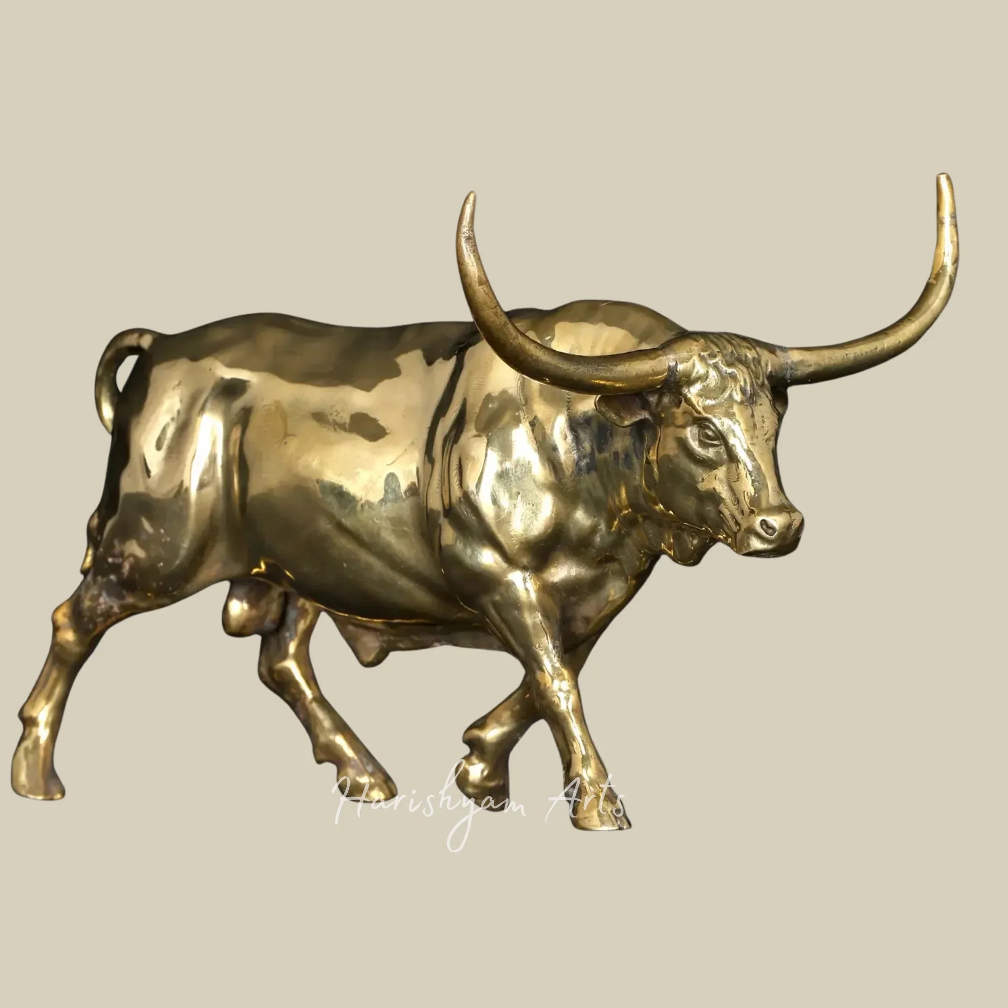 5" Superfine Brass Bull Sculpture for Decorative Display