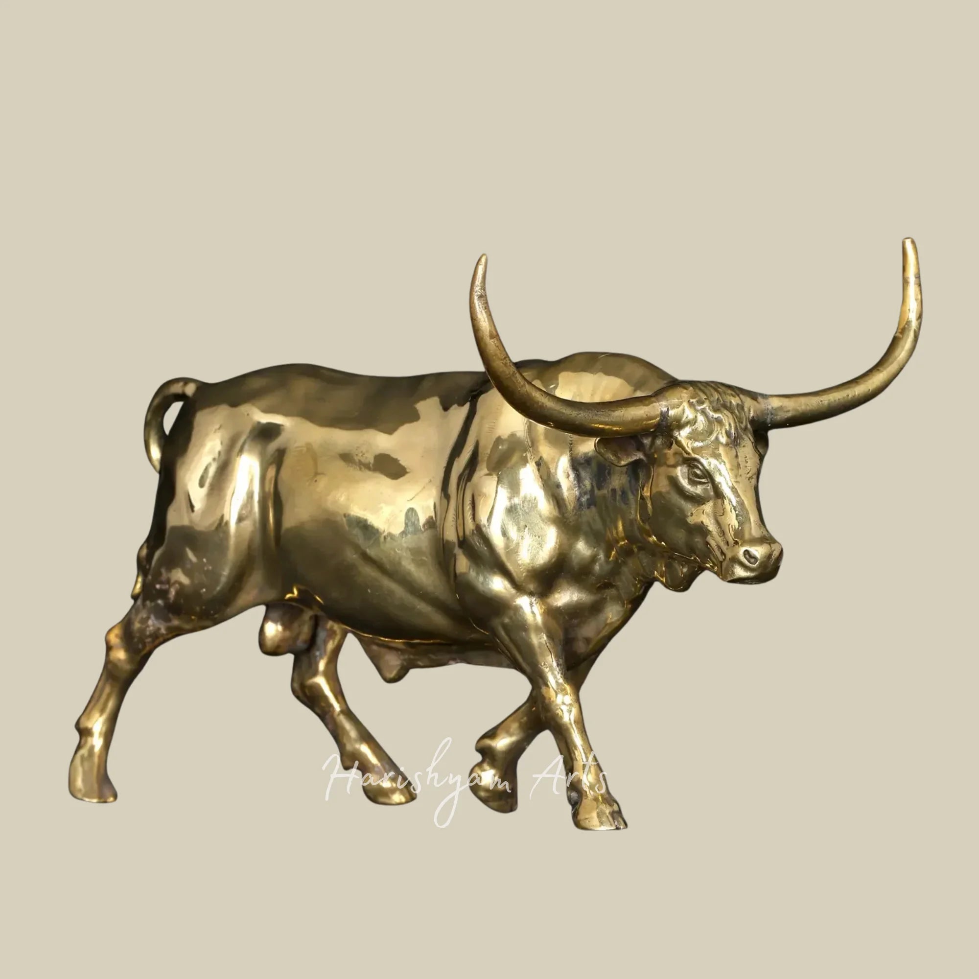 5" Superfine Brass Bull Sculpture for Decorative Display