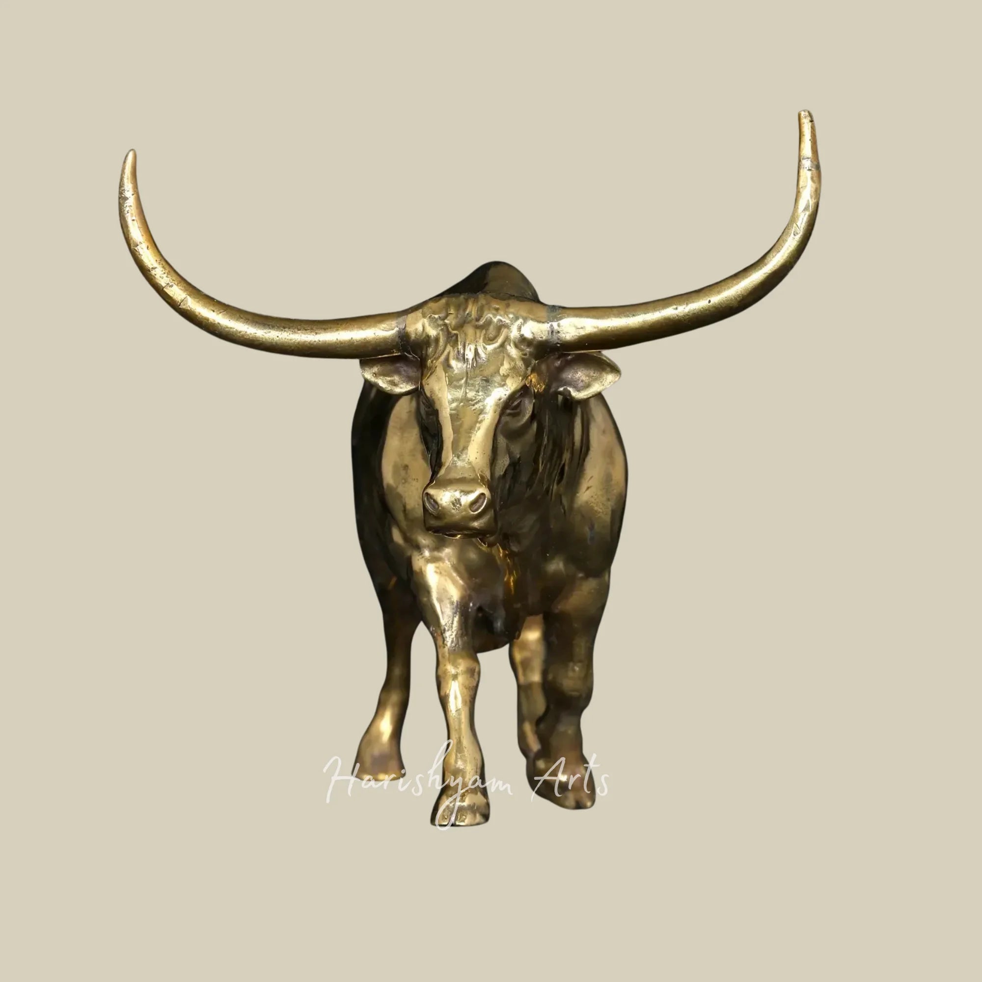 5" Superfine Brass Bull Sculpture for Decorative Display