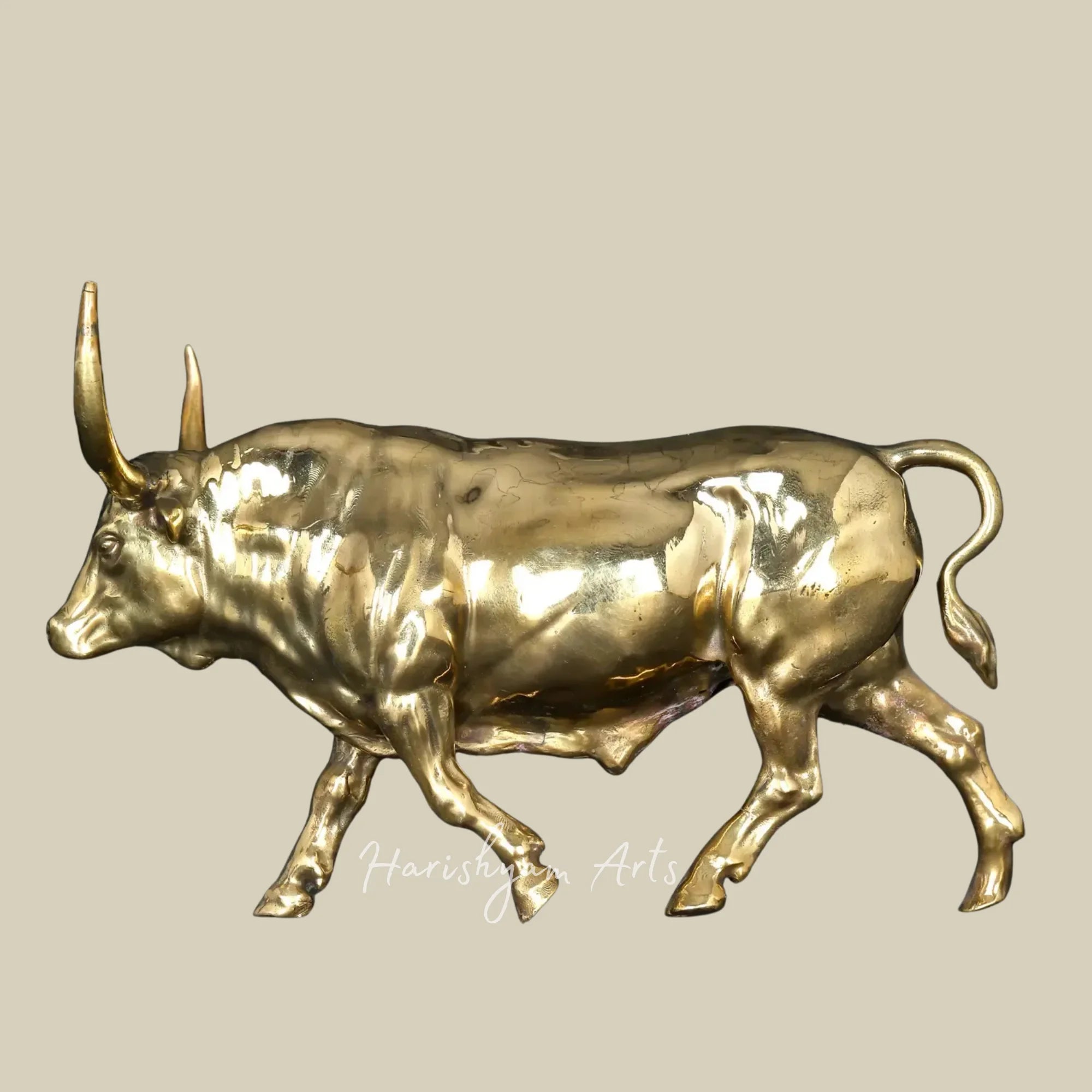 5" Superfine Brass Bull Sculpture for Decorative Display