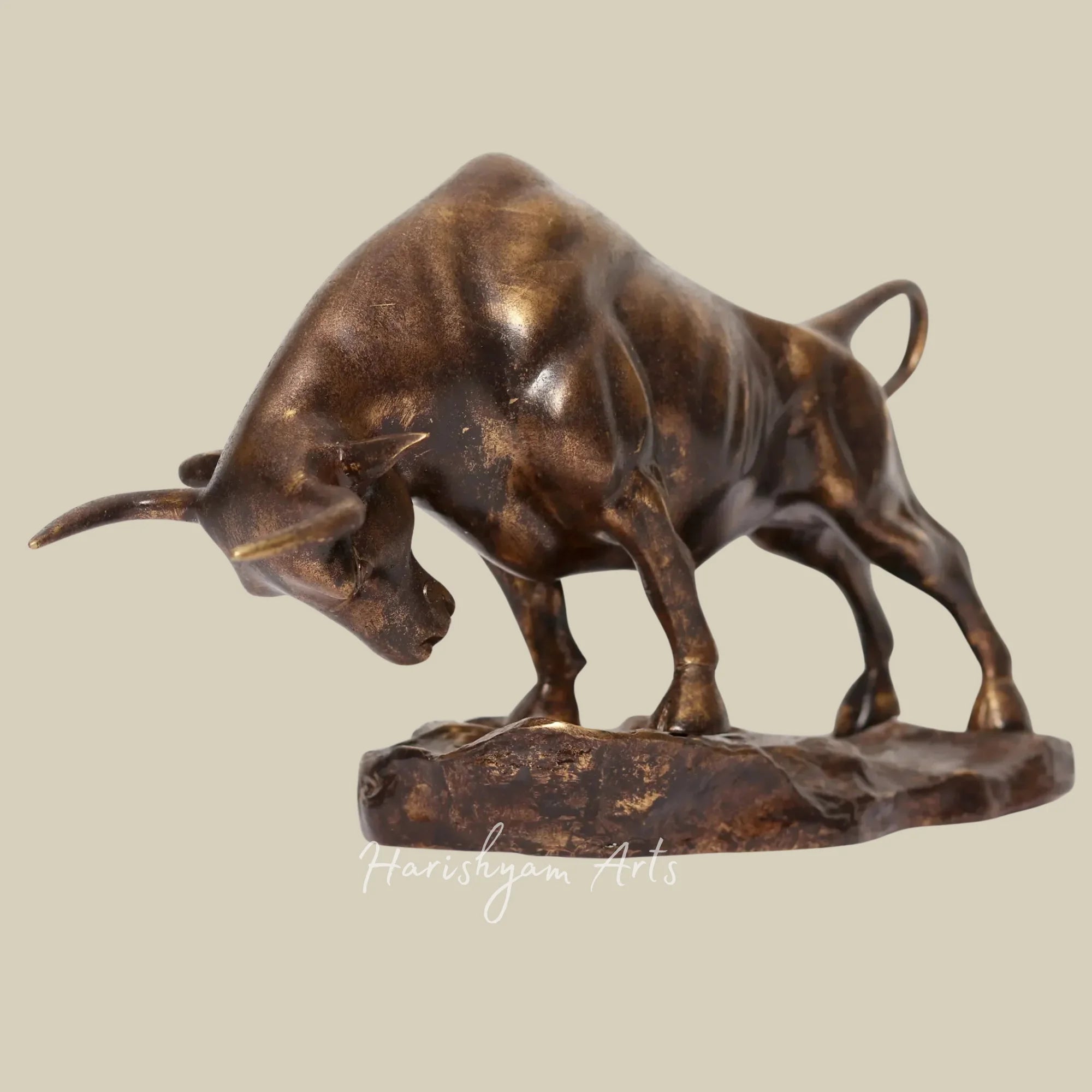 5" Superfine Brass Bull Sculpture for Decorative Display