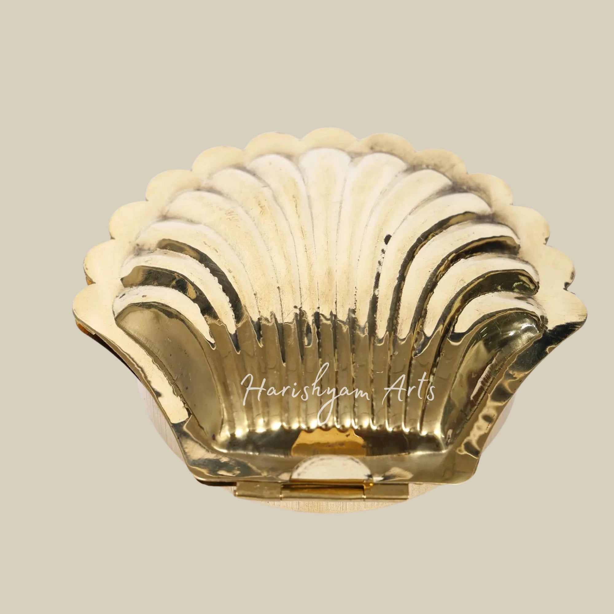 5" Brass Oyster Kumkum Box3