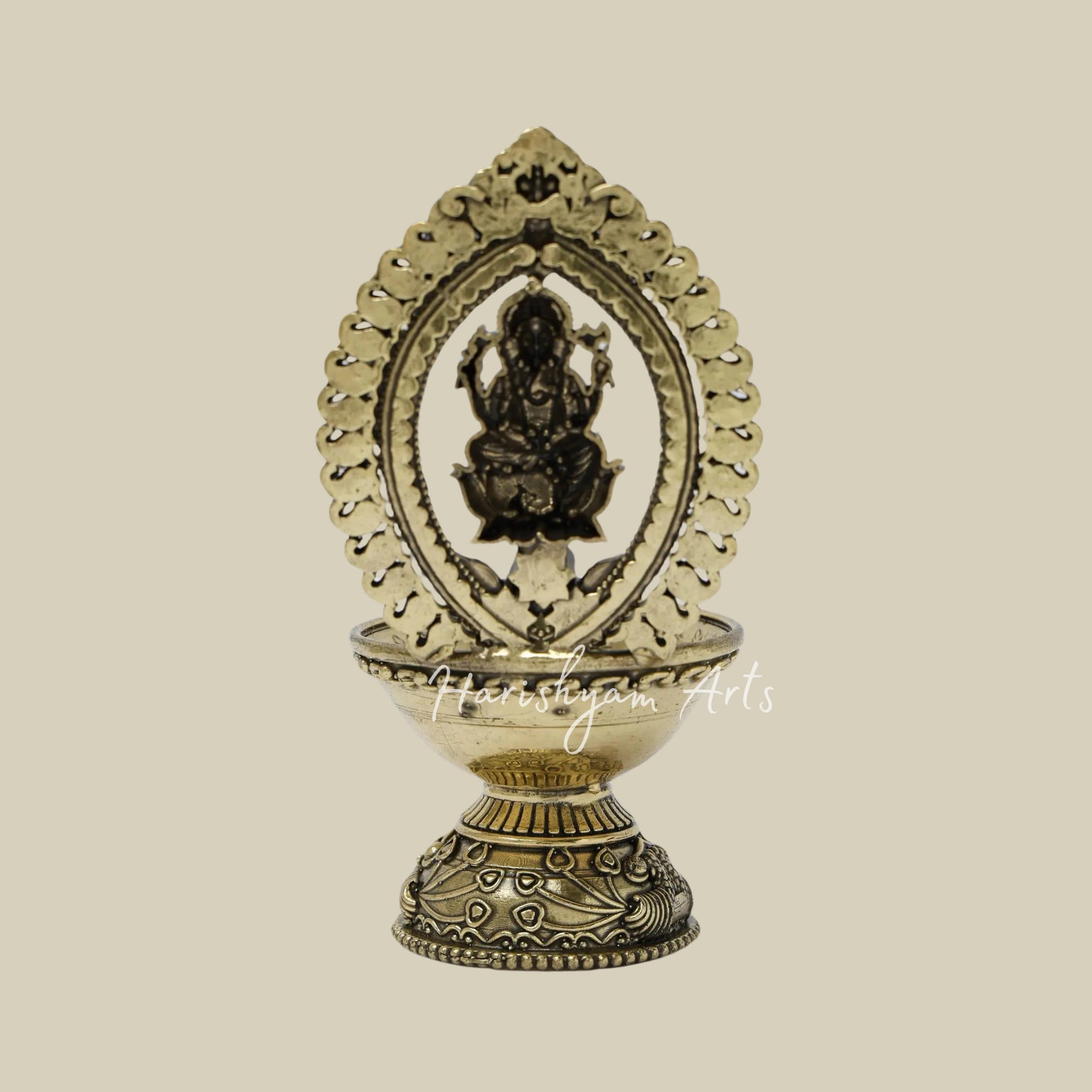 5" Small Brass Ganesha Lamp4