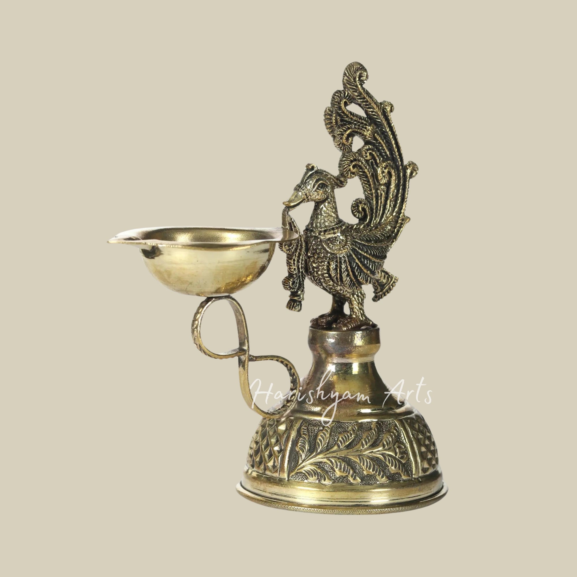 5" Small Brass Superfine Peacock Diya1