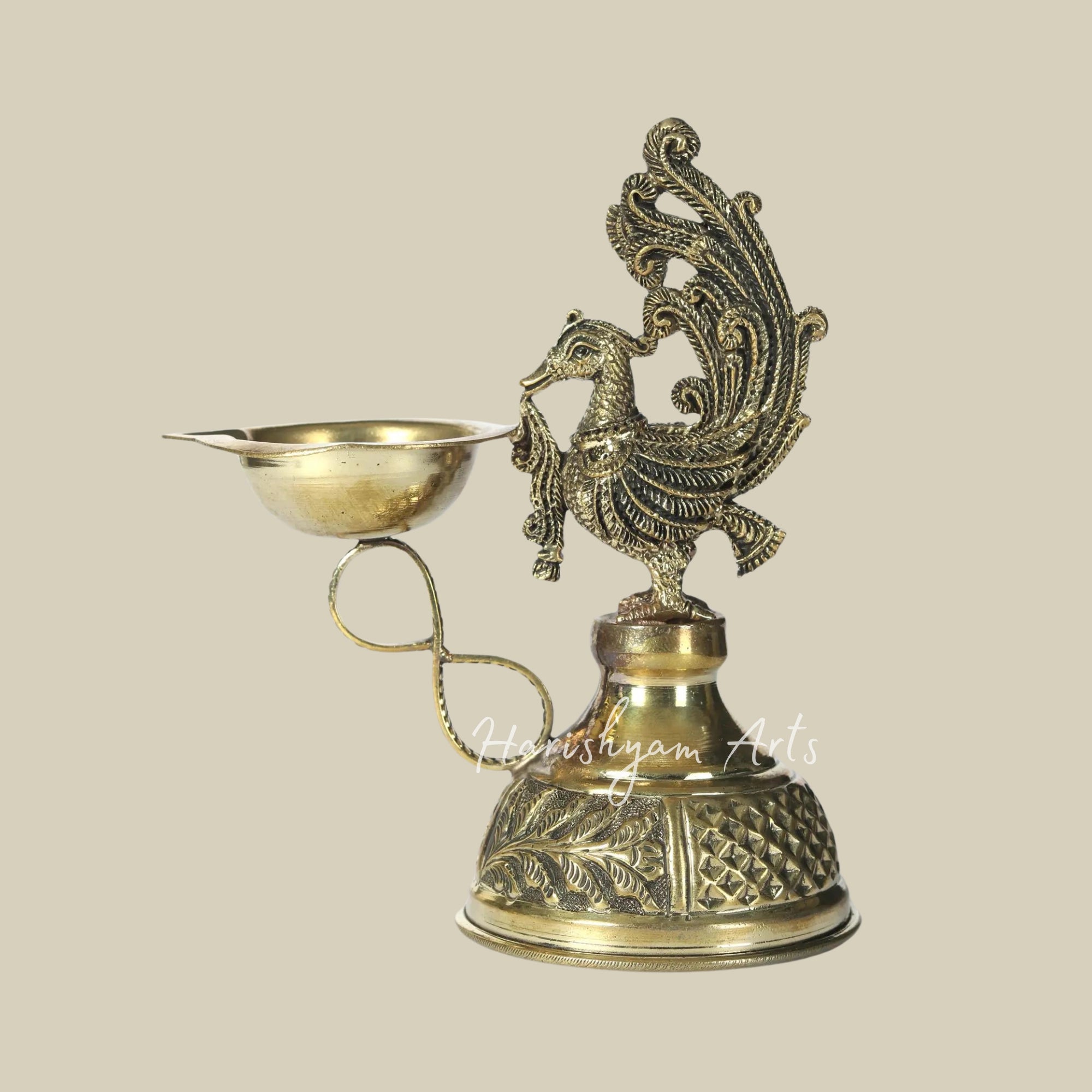 5" Small Brass Superfine Peacock Diya2