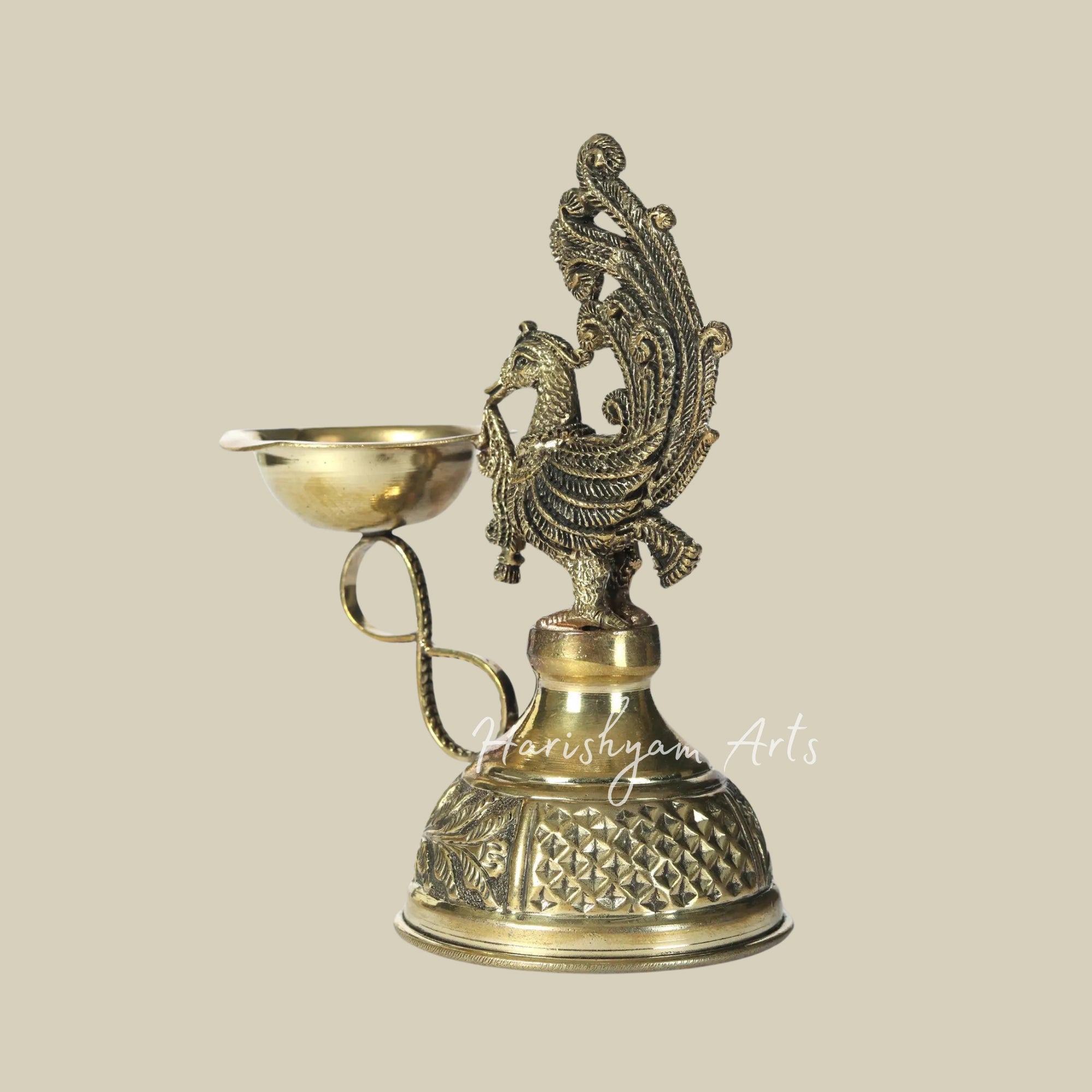 5" Small Brass Superfine Peacock Diya3