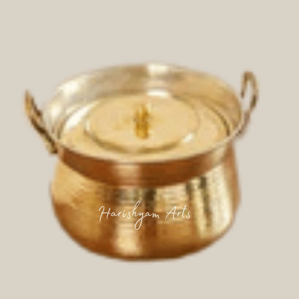 Handcrafted Brass Lagaan Pot for Traditional Indian Cooking