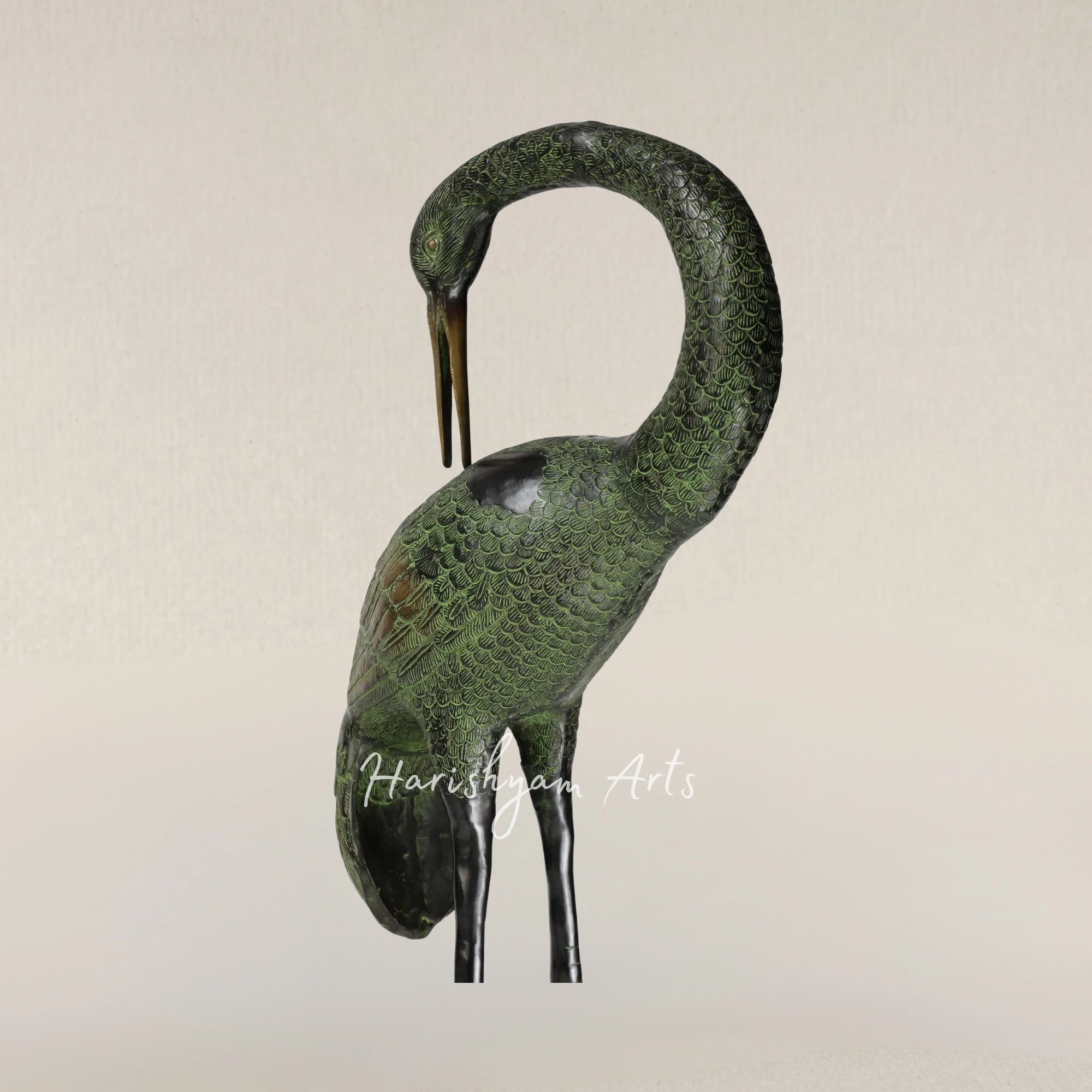 60" Large Pair of Herons | Brass Statues | Home Decor